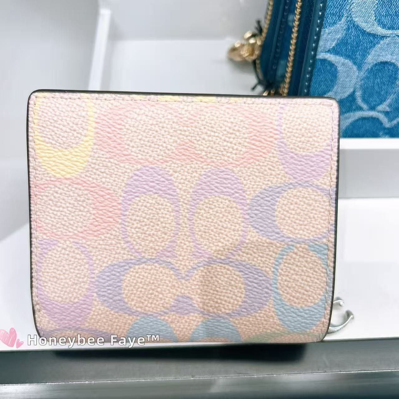 Coach Snap Wallet In Rainbow Signature Canvas CDD11 Size ONE SIZE - 2 Thumbnail