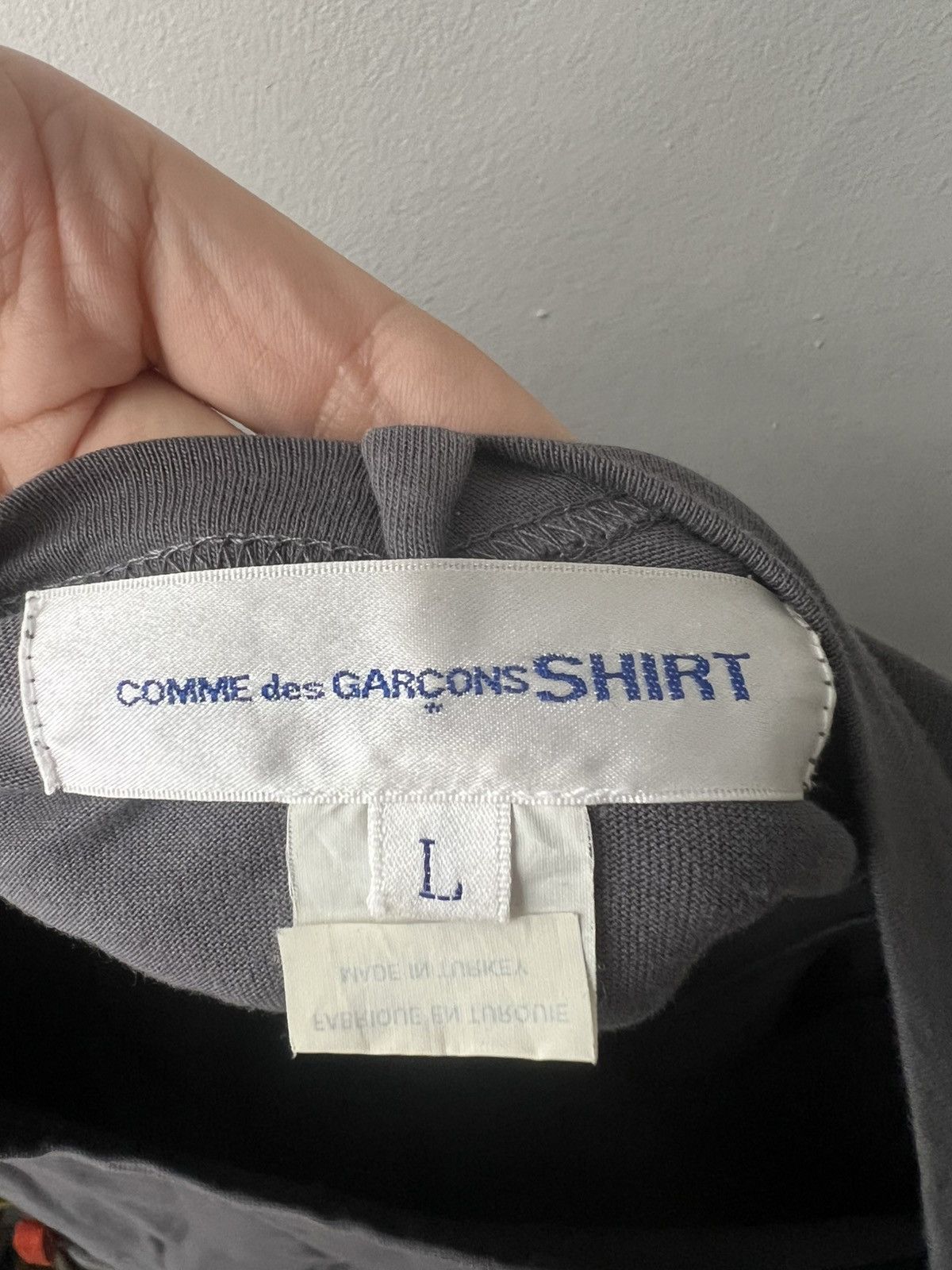 Comme des Garcons SHIRT Comme des Garçons SHIRT Grey Reconstructed Panel Pocket Tee Size US L / EU 52-54 / 3 - 9 Thumbnail