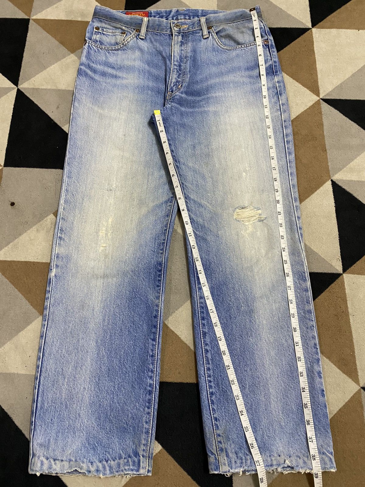 Edwin Vintage Edwin US Classic Blue Wash Distressed Jeans Size US 32 / EU 48 - 15 Thumbnail
