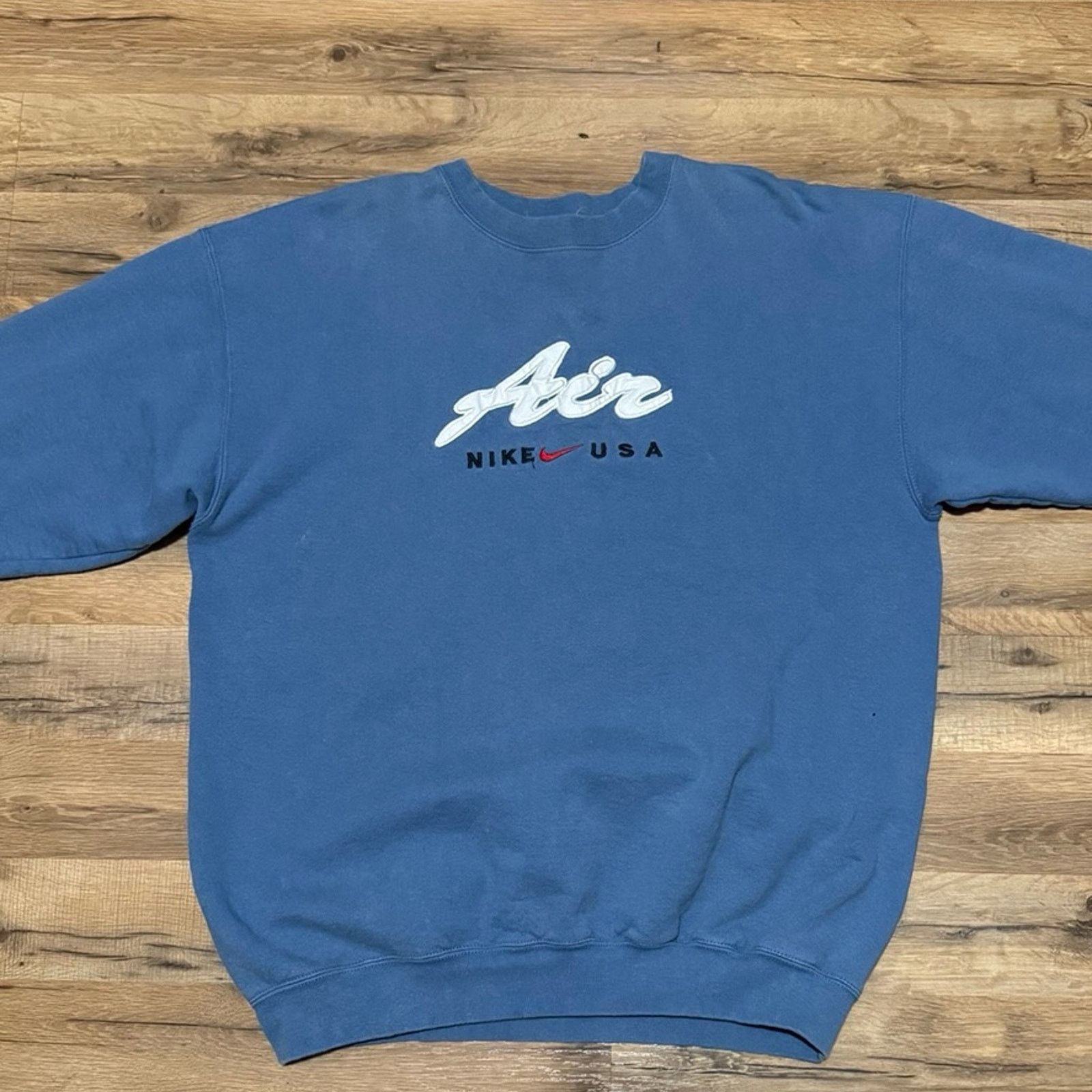 Nike 90s Nike Air USA Center Swoosh Crewneck Sweatshirt Size US XL / EU 56 / 4 - 2 Thumbnail