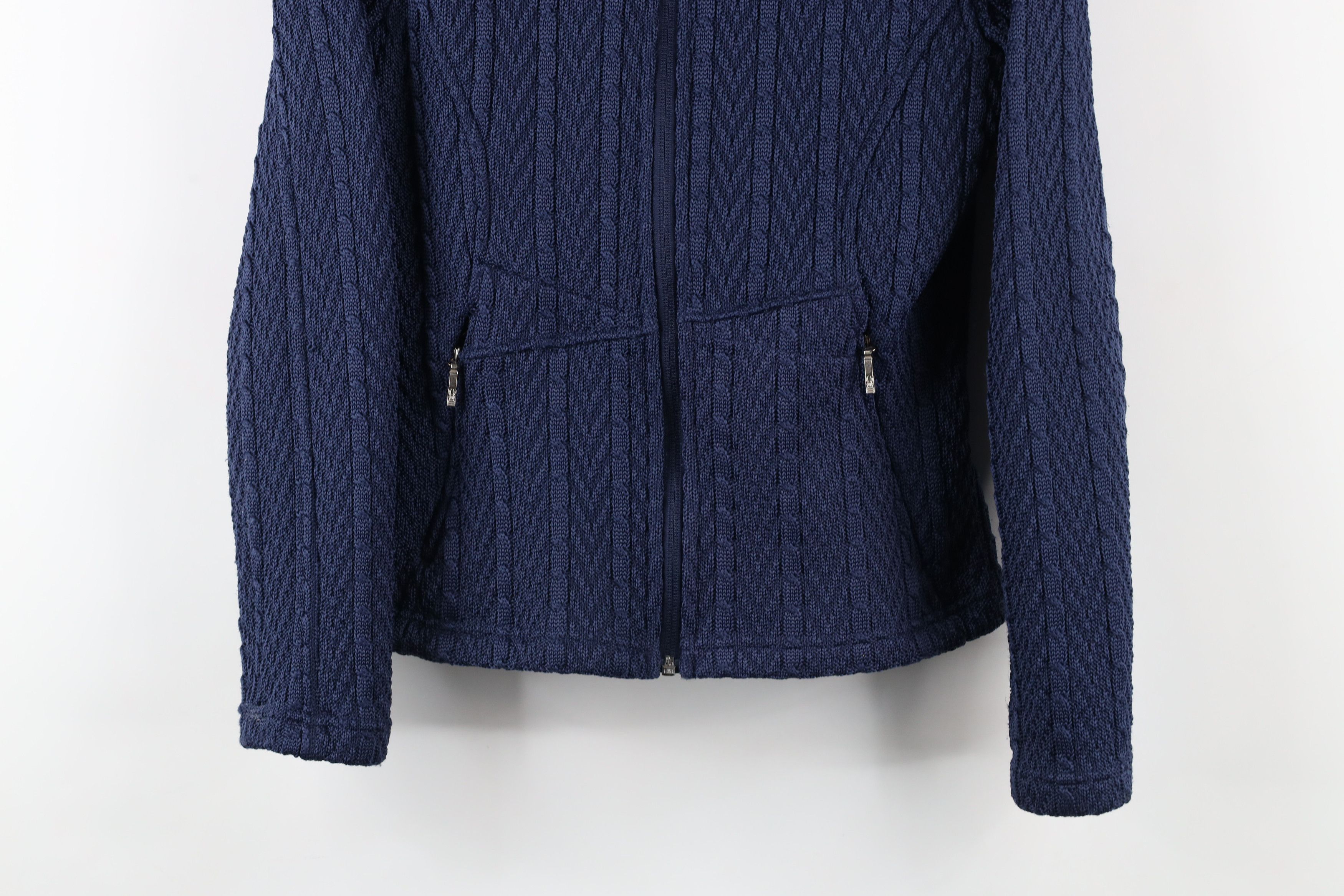 Spyder × Vintage Spyder Out Core Chunky Cable Knit Major Sweater Jacket Blue Size S / US 4 / IT 40 - 3 Thumbnail