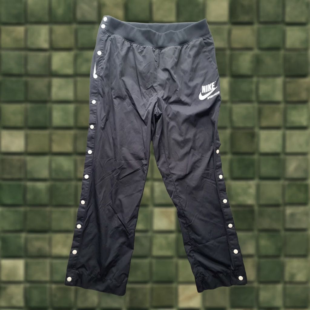 Nike Nike Archive Snap Pants Women’s L Black Tearaway Track Athletic Snap Sides Pants 90s Regular Womens Size 36" / US 14 / IT 50 - 1 Thumbnail