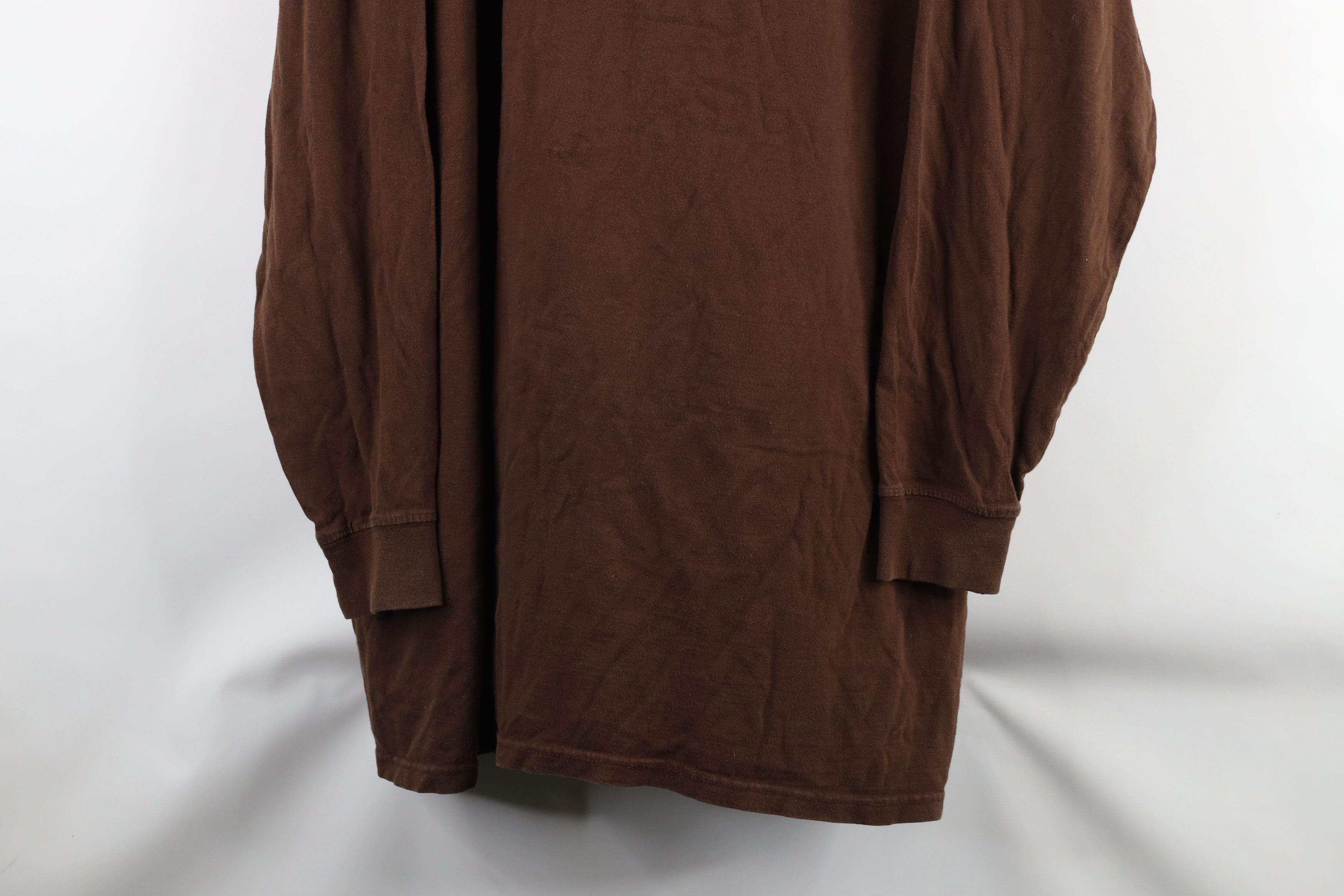 Vintage Vintage 90s Streetwear Long Sleeve T-Shirt Brown Cotton Size US XXL / EU 58 / 5 - 3 Thumbnail