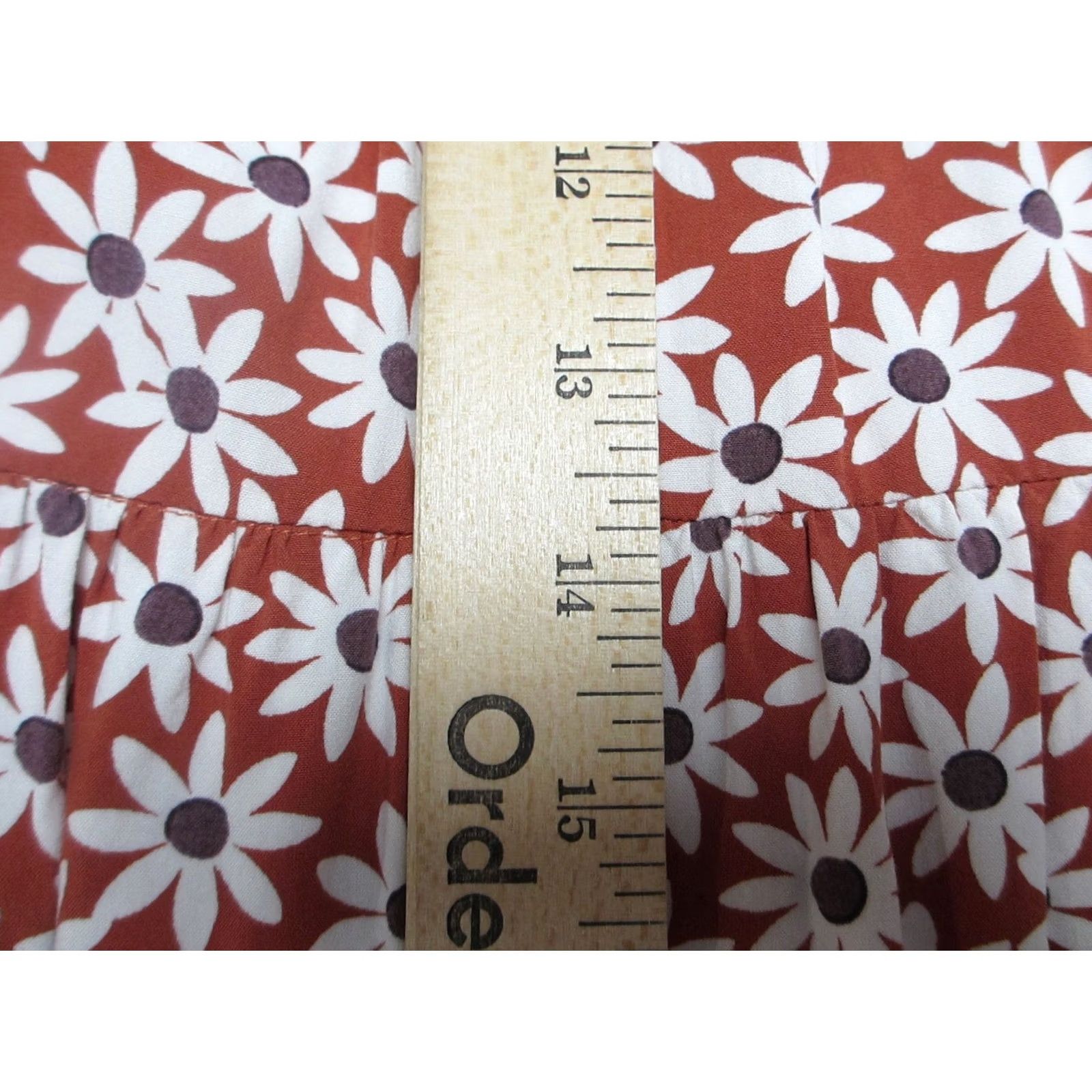 Madewell Madewell Red White Clara Midi V-Neck Dress Womens Small Falling Daisies Floral Size S / US 4 / IT 40 - 7 Thumbnail