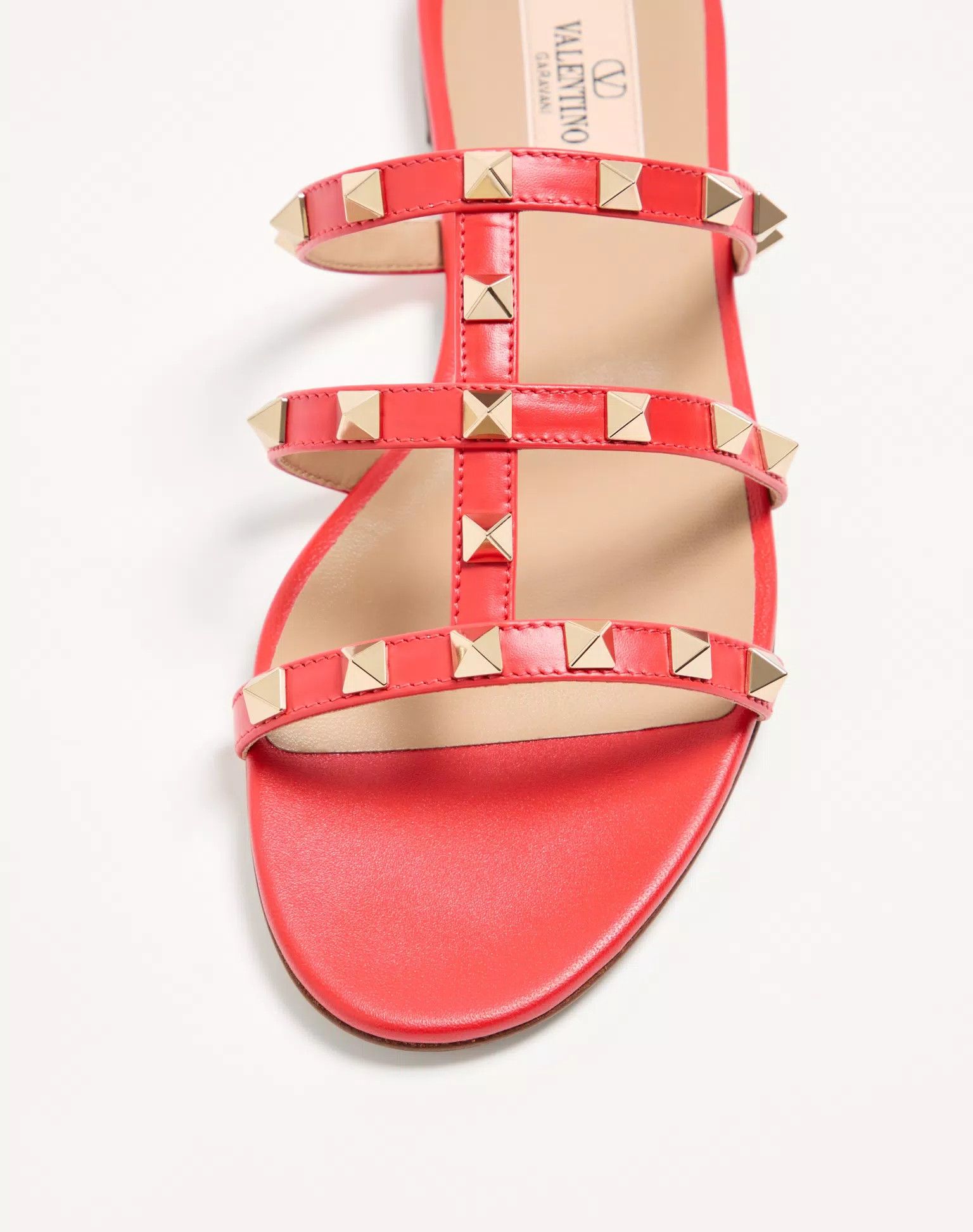 Valentino os11x0126 Rockstud Flat Slide Sandals in Orange Size US 11 / IT 41 - 3 Thumbnail
