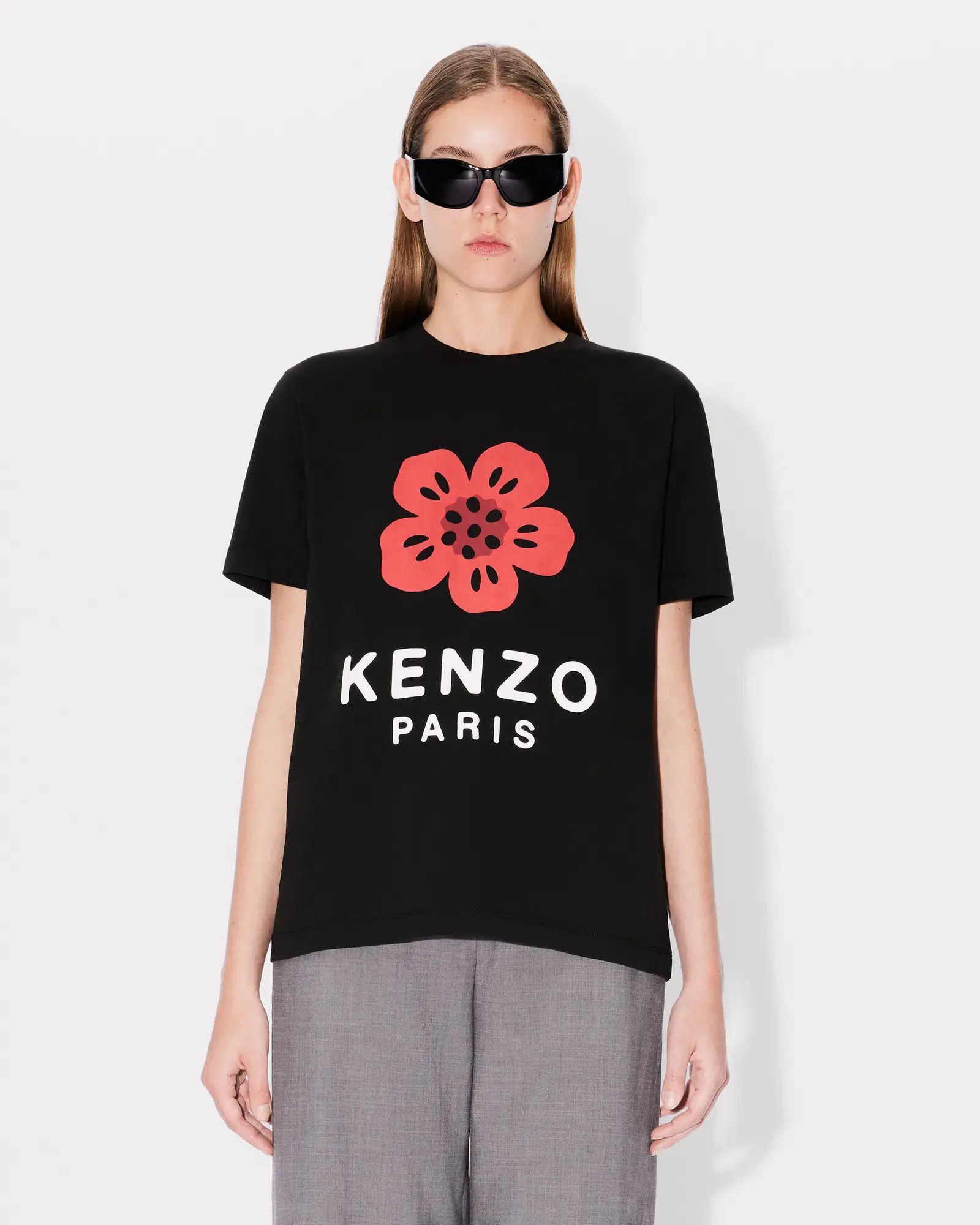 Kenzo o1s22i1n0125 Flower Print T-Shirt in Black Size M / US 6-8 / IT 42-44 - 3 Thumbnail