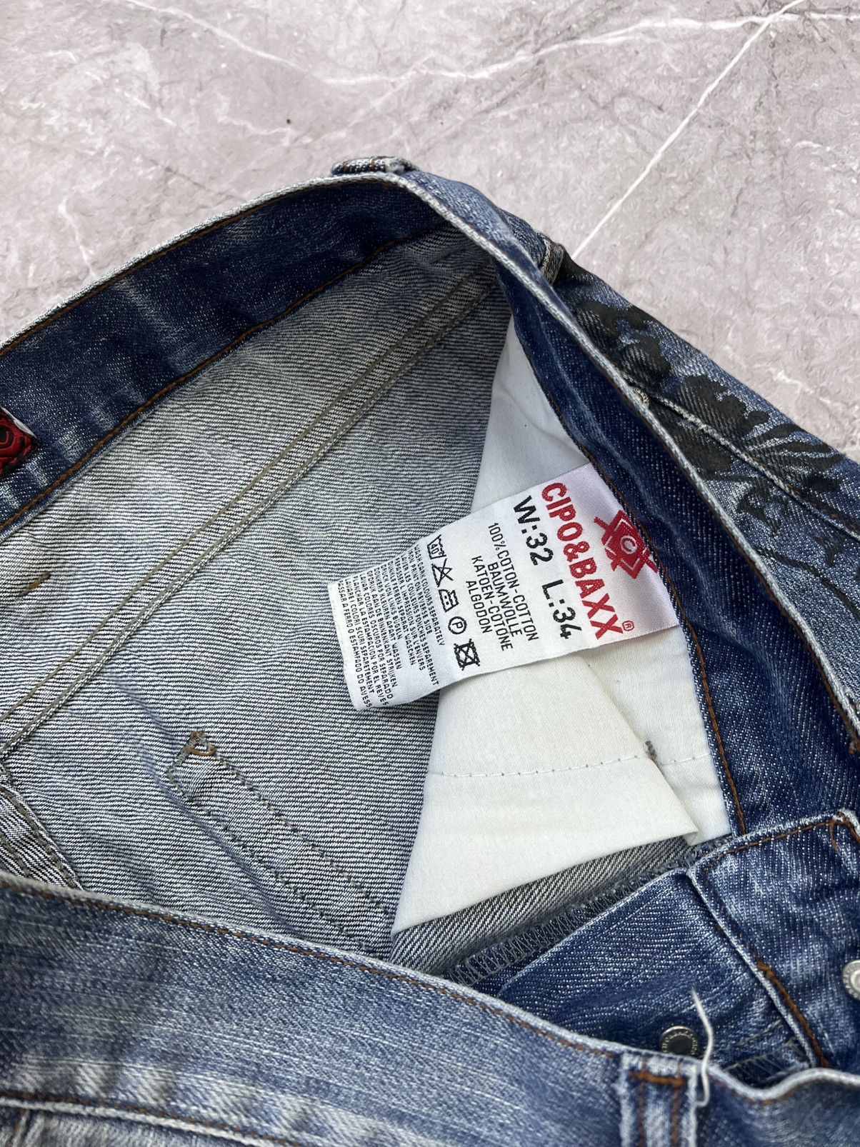Designer × Japanese Brand VINTAGE FLARED FULL PRINT DENIM DISTRESSED JEANS PANTS Y2K Size US 32 / EU 48 - 7 Thumbnail