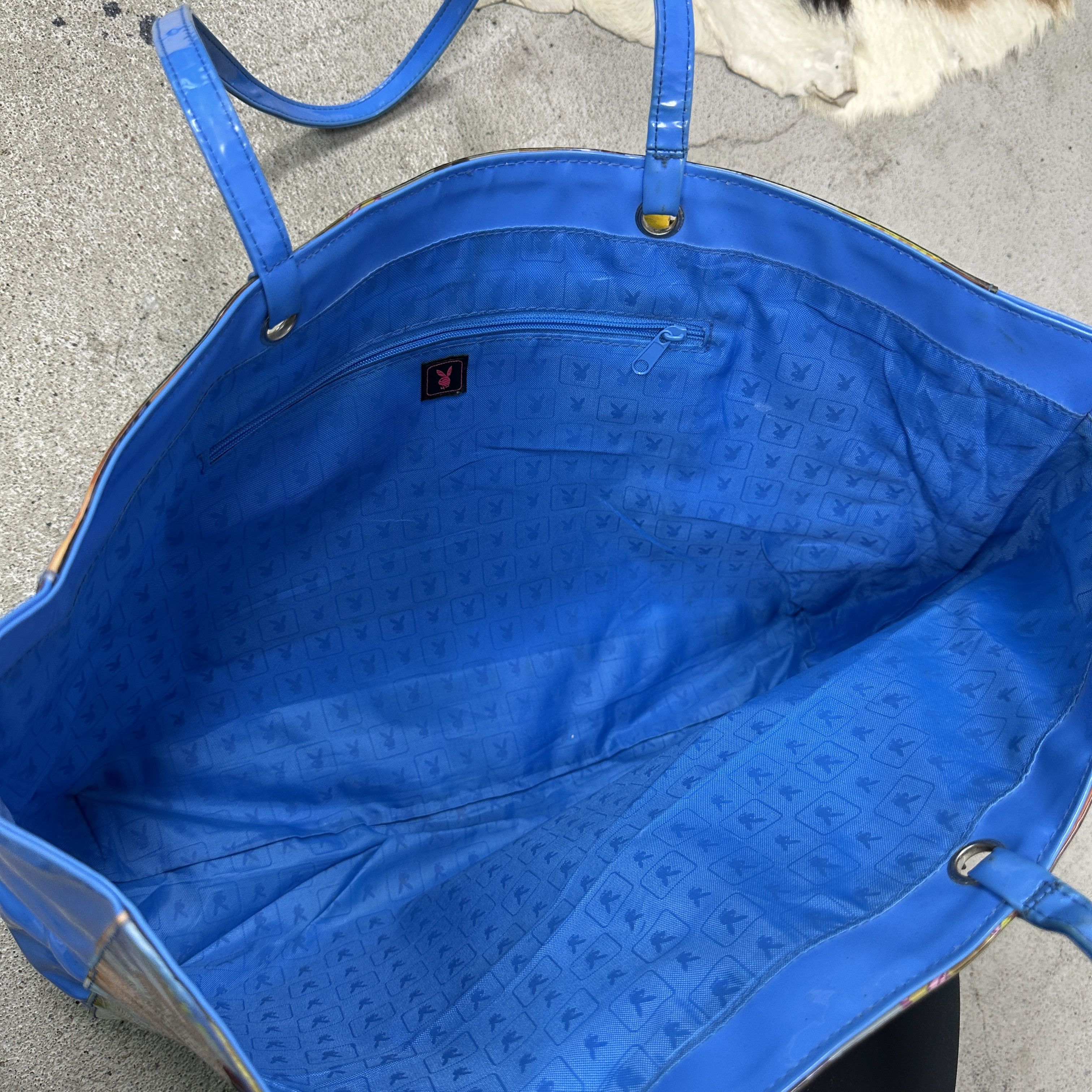 Playboy intage Playboy Gazette Print Patent Leather Tote Bag 00s Size ONE SIZE - 6 Thumbnail