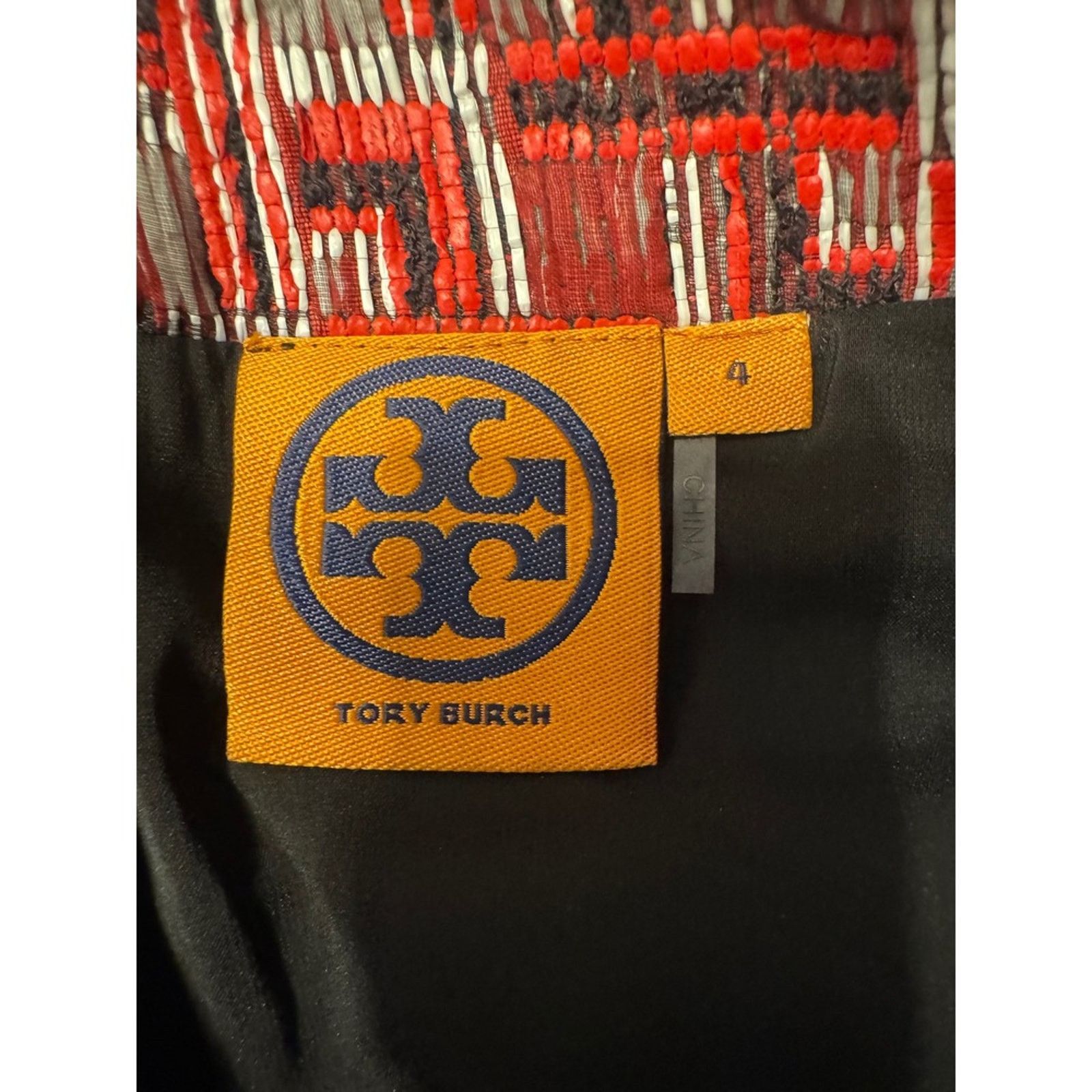 Tory Burch Tory Burch Red Geometric Jacquard Pencil Skirt –size 4 Size 22" - 5 Thumbnail