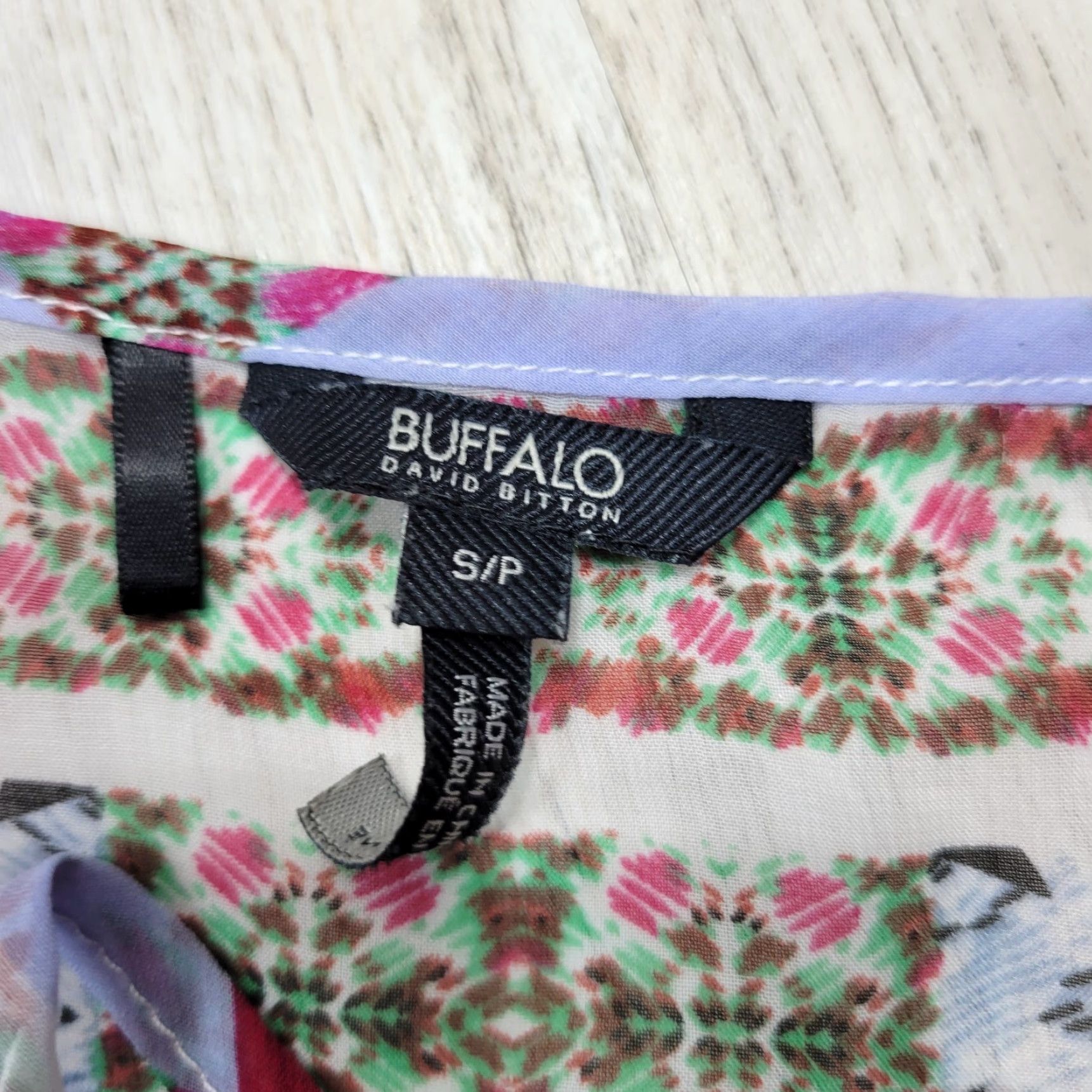 Buffalo David Bitton Buffalo by David Bitton Blouse Shirt Multicolor Sheer Ruffle Peplum Boho Peasant Sz S Womens Long Sleeve Size S / US 4 / IT 40 - 3 Thumbnail