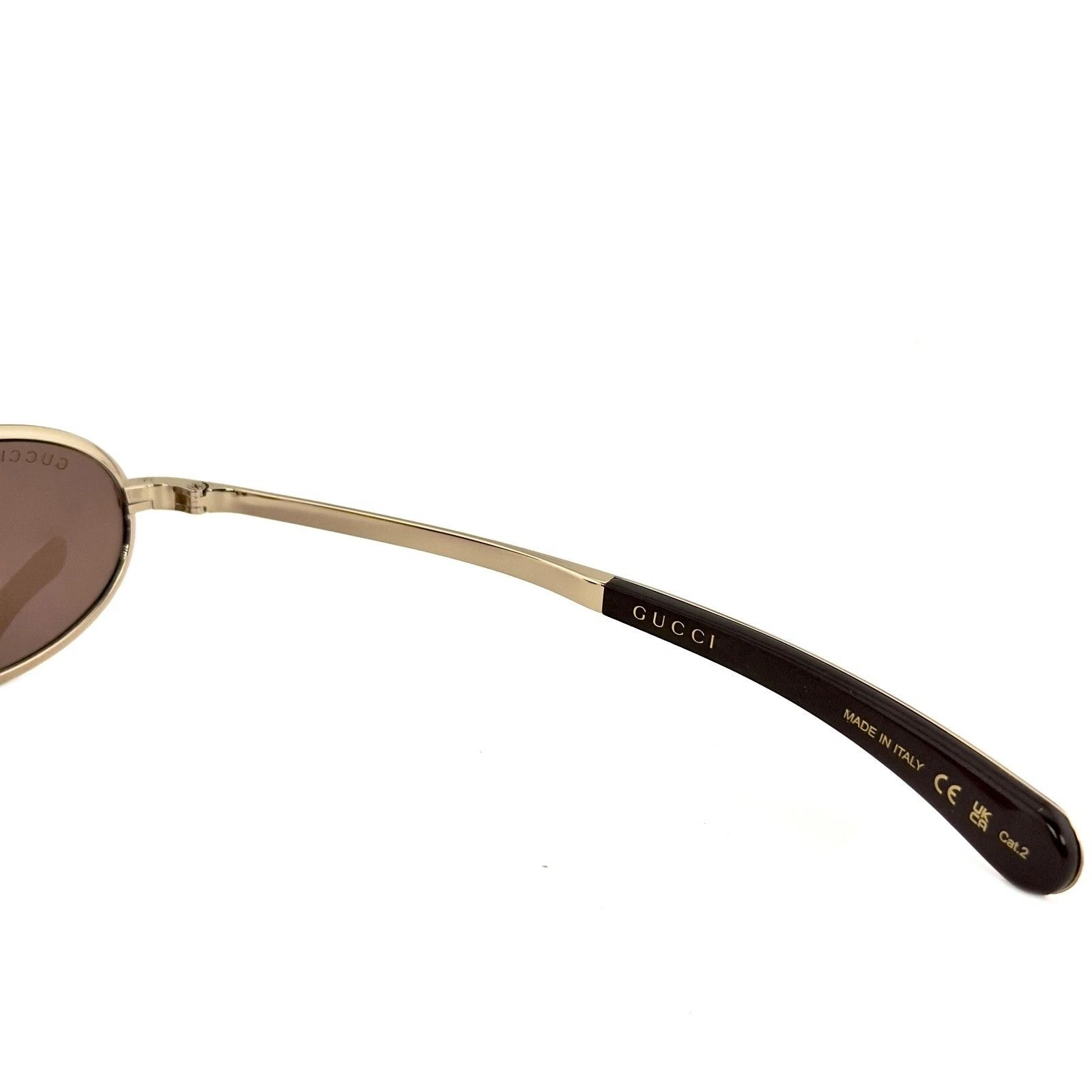 Gucci GUCCI GG1942S 1942 Gold Brown 003 Oval Narrow Metal Size ONE SIZE - 3 Thumbnail