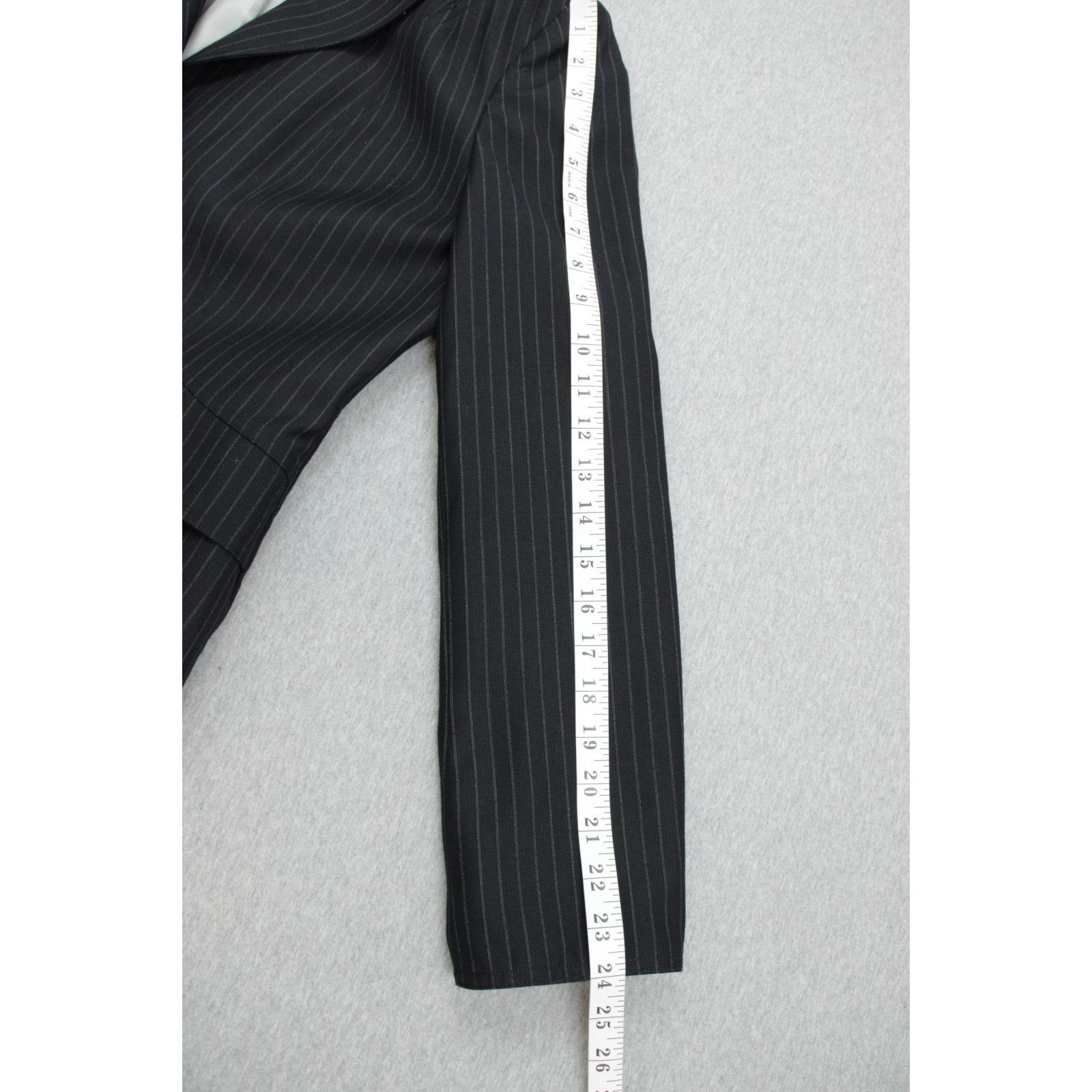 Calvin Klein Calvin Klein Blazer Womens Size 8 Black Pinstripe Lined Size M / US 6-8 / IT 42-44 - 7 Thumbnail