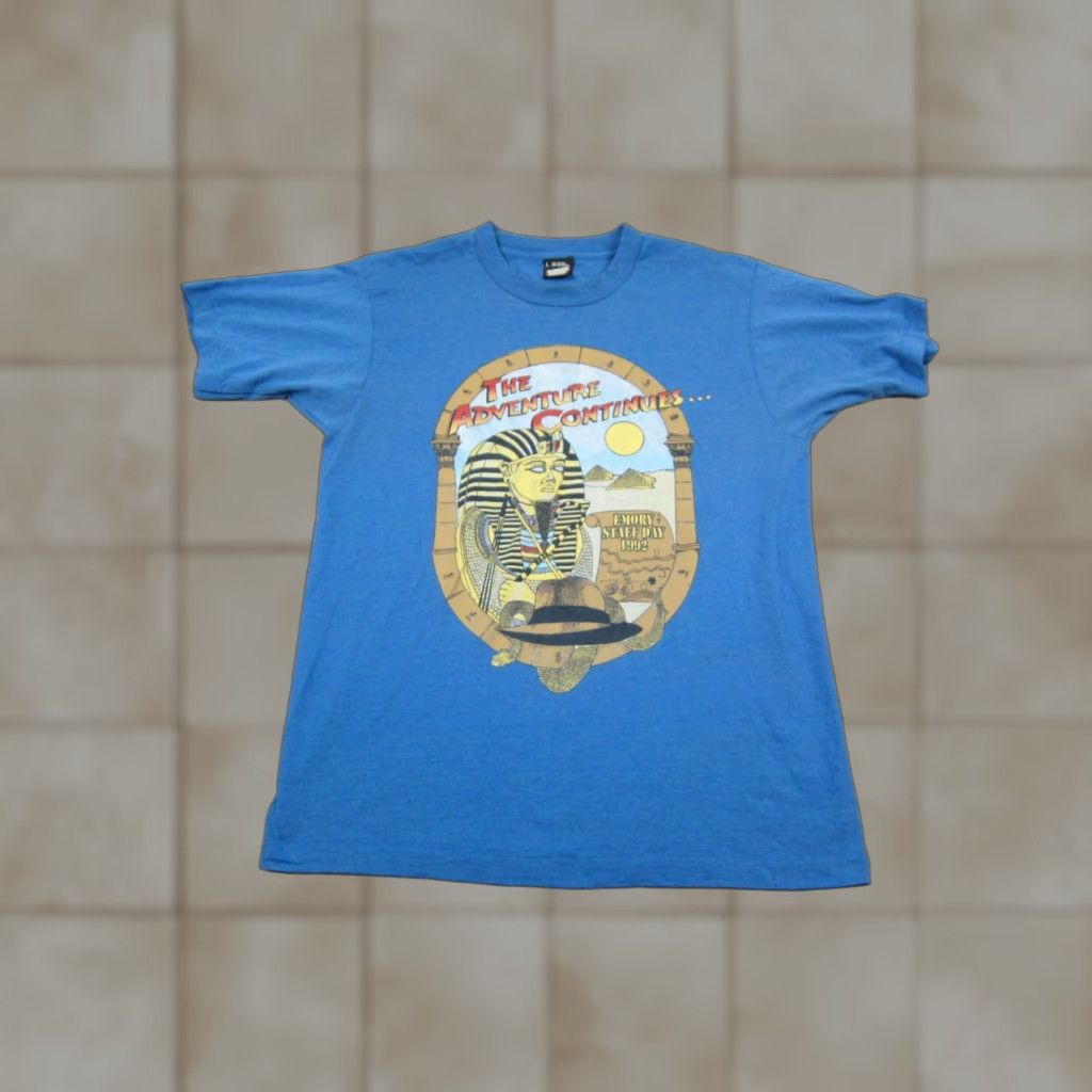 Vintage Vintage Screen Stars Giza Shirt Mens L Blue 90s Graphic Print Cotton Polyester Crew Neck Short Sleeve T-Shirt Mens Size US L / EU 52-54 / 3 - 1 Thumbnail
