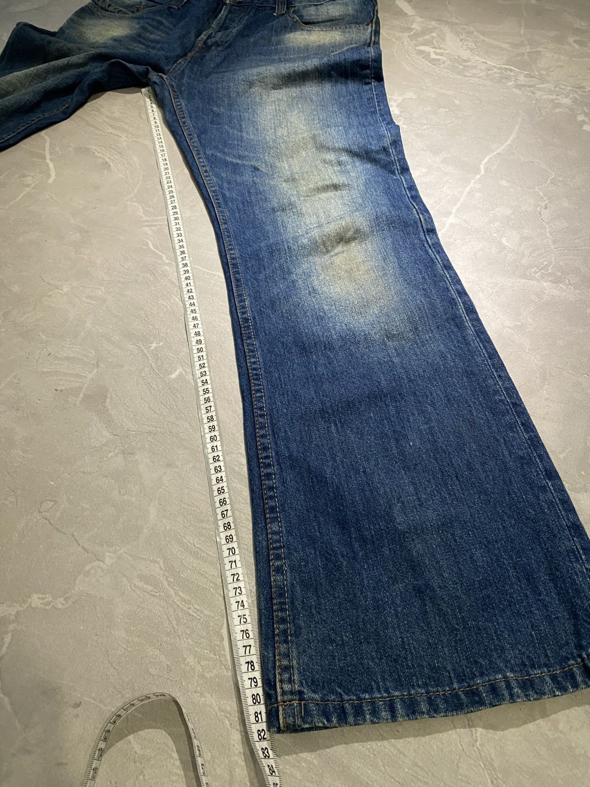 Vintage Flare Fit Denim Heavy Wash Distressed Underground Vibe Size US 34 / EU 50 - 12 Thumbnail