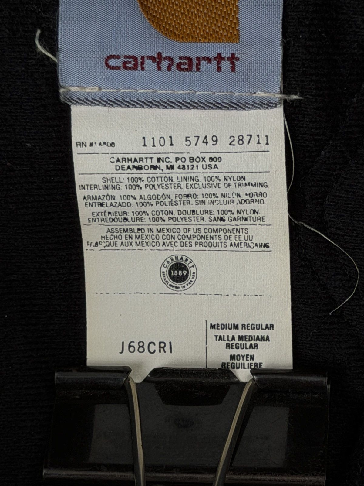 Carhartt Carhartt J68 CRI 2001 Medium Size US M / EU 48-50 / 2 - 4 Thumbnail