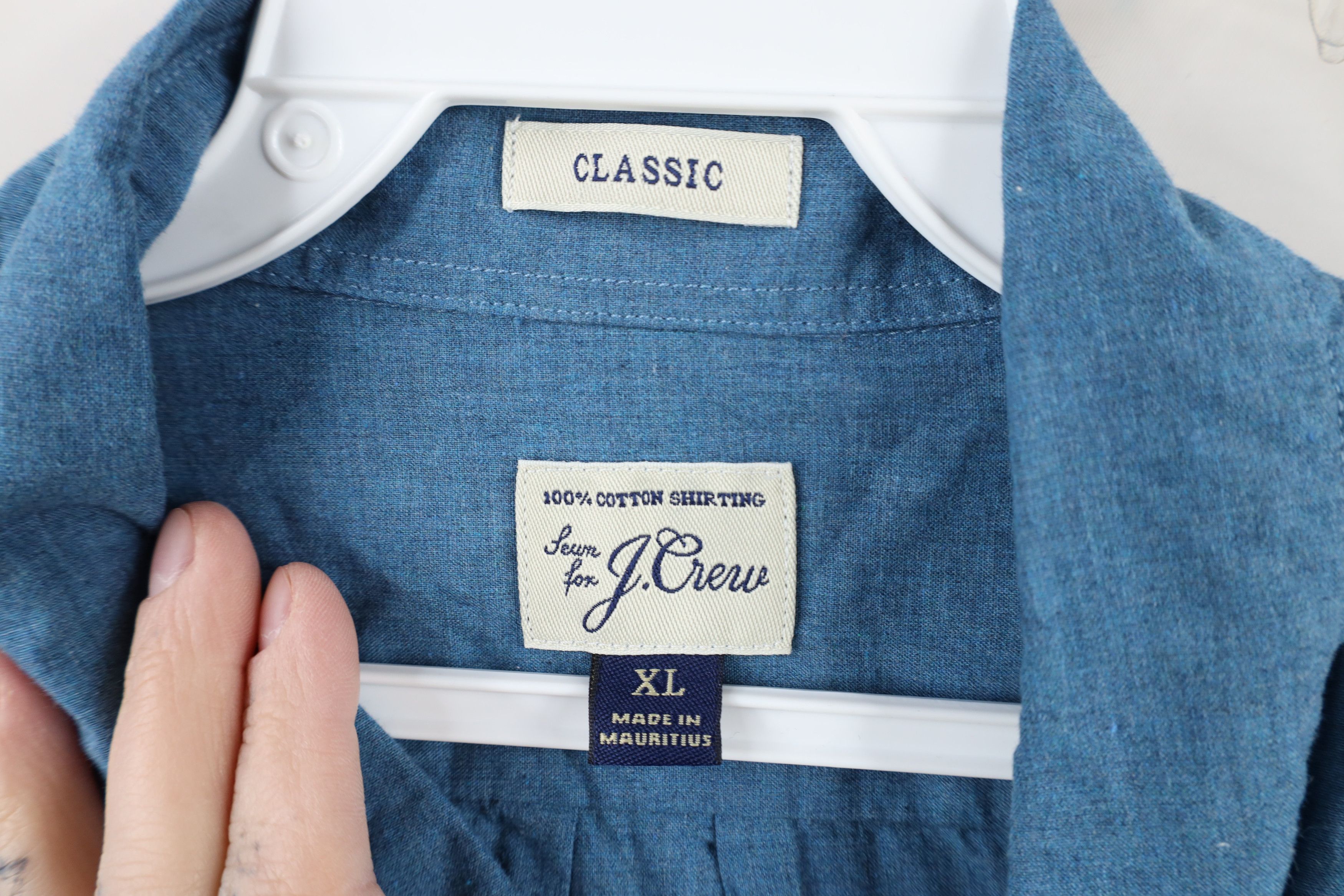 J.Crew × Vintage New J Crew Cotton Heathered Chambray Button Down Shirt Blue Size US XL / EU 56 / 4 - 8 Thumbnail
