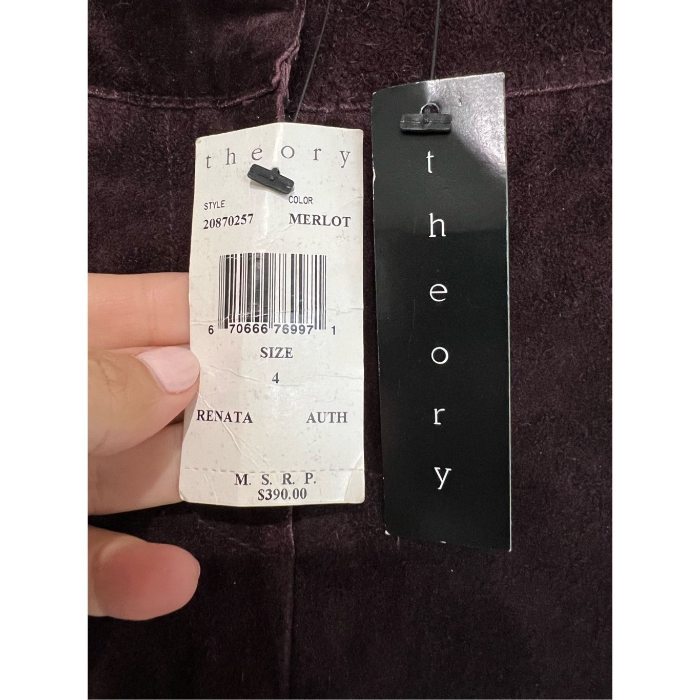 Theory Theory NWT Pants Women's Merlot Suede Leather Fully Lined Bo Size 27" / US 4 / IT 40 - 5 Thumbnail