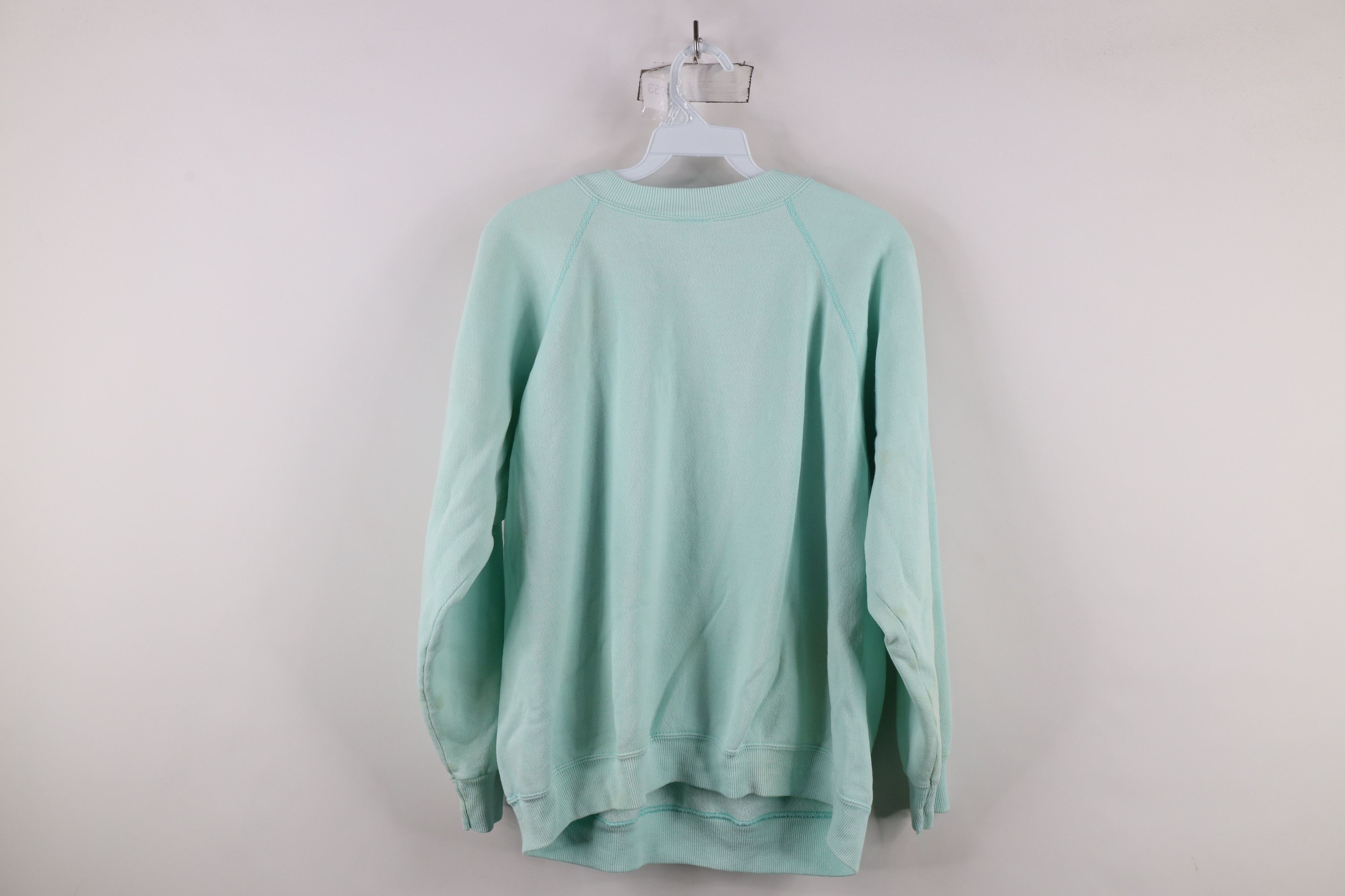 Vintage Vintage 90s Streetwear Blank Crewneck Sweatshirt Blue USA Size XL / US 12-14 / IT 48-50 - 13 Thumbnail