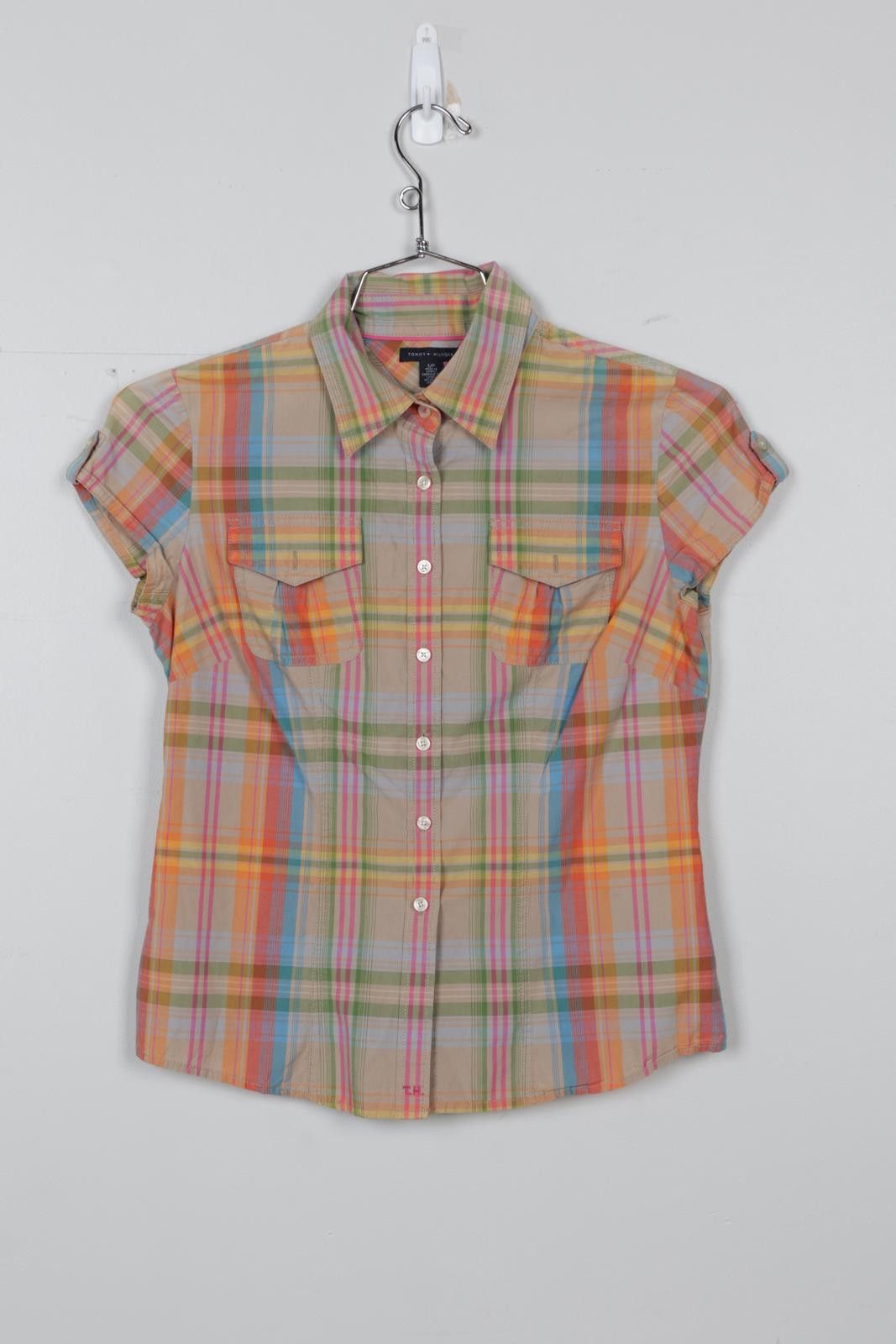 Tommy Hilfiger 00's Tommy Hilfiger Plaid Short Sleeve Button-Up Size S / US 4 / IT 40 - 1 Thumbnail
