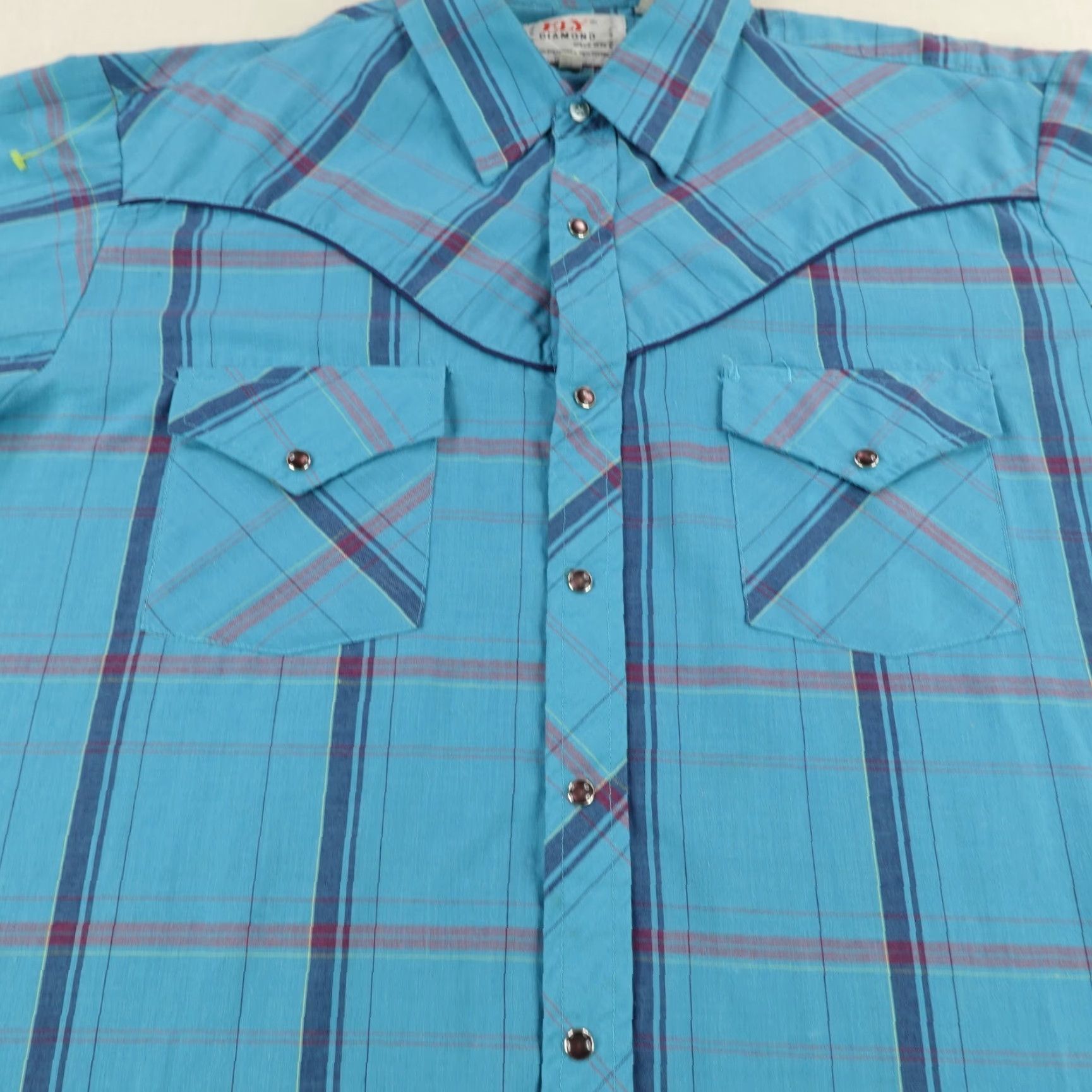Vintage VINTAGE Ely Diamond Shirt Mens Large Blue Plaid Western Pearl Snap Rodeo Ranch Cowboy Outdoor Button-Up Size US L / EU 52-54 / 3 - 3 Thumbnail