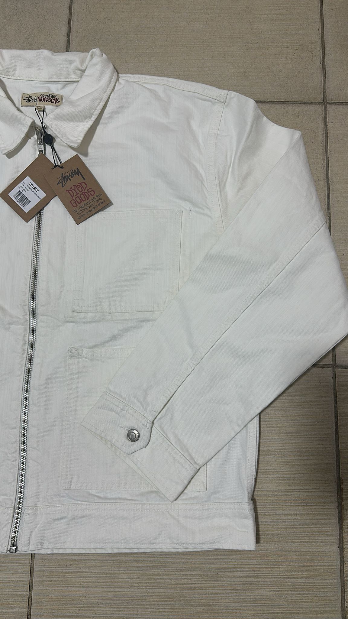 Stussy Stussy Zip Work Jacket Bone Size XL Size US XL / EU 56 / 4 - 4 Thumbnail