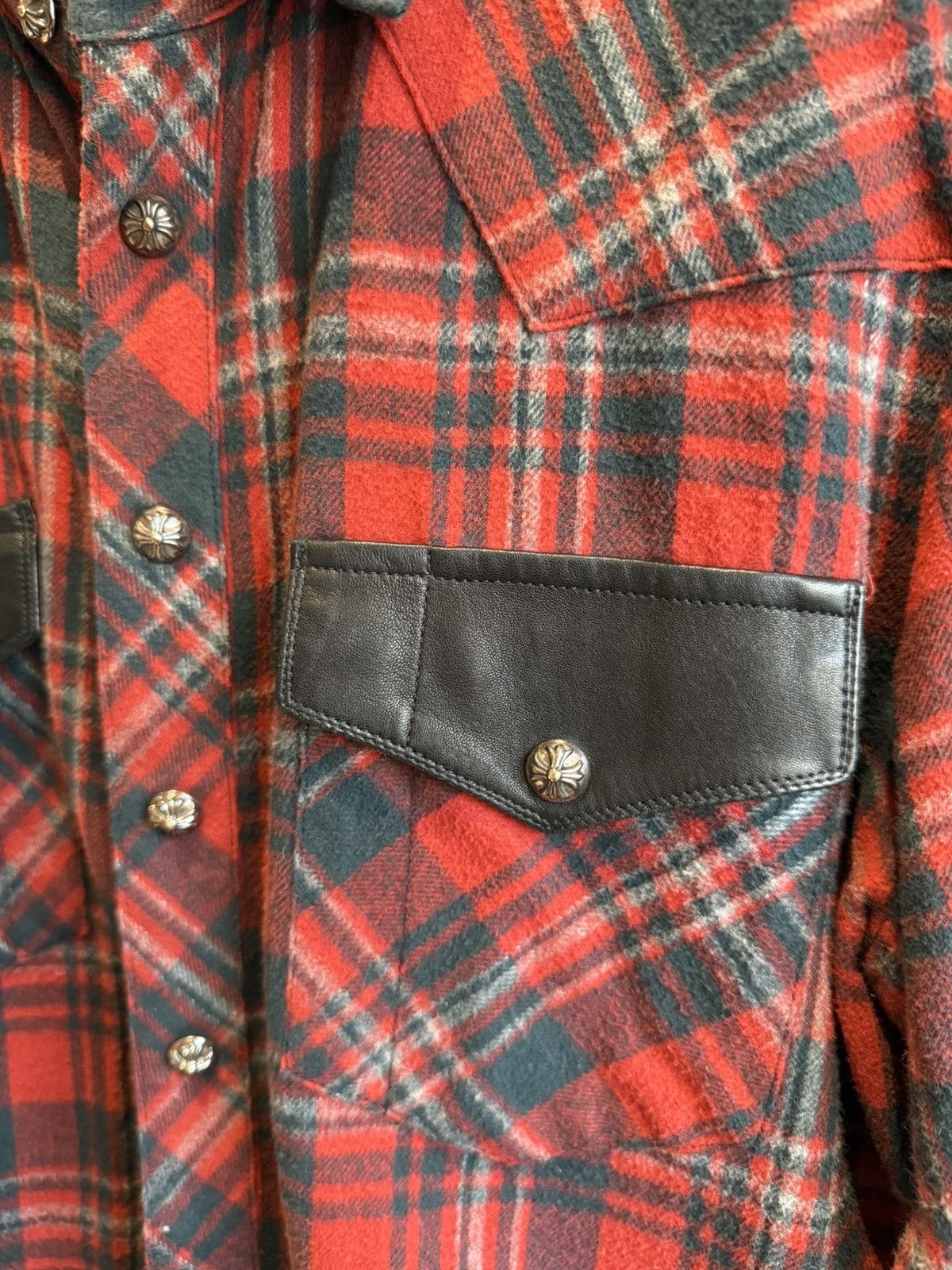 Chrome Hearts Leather fleur flannel with cross patch Size US M / EU 48-50 / 2 - 2 Thumbnail