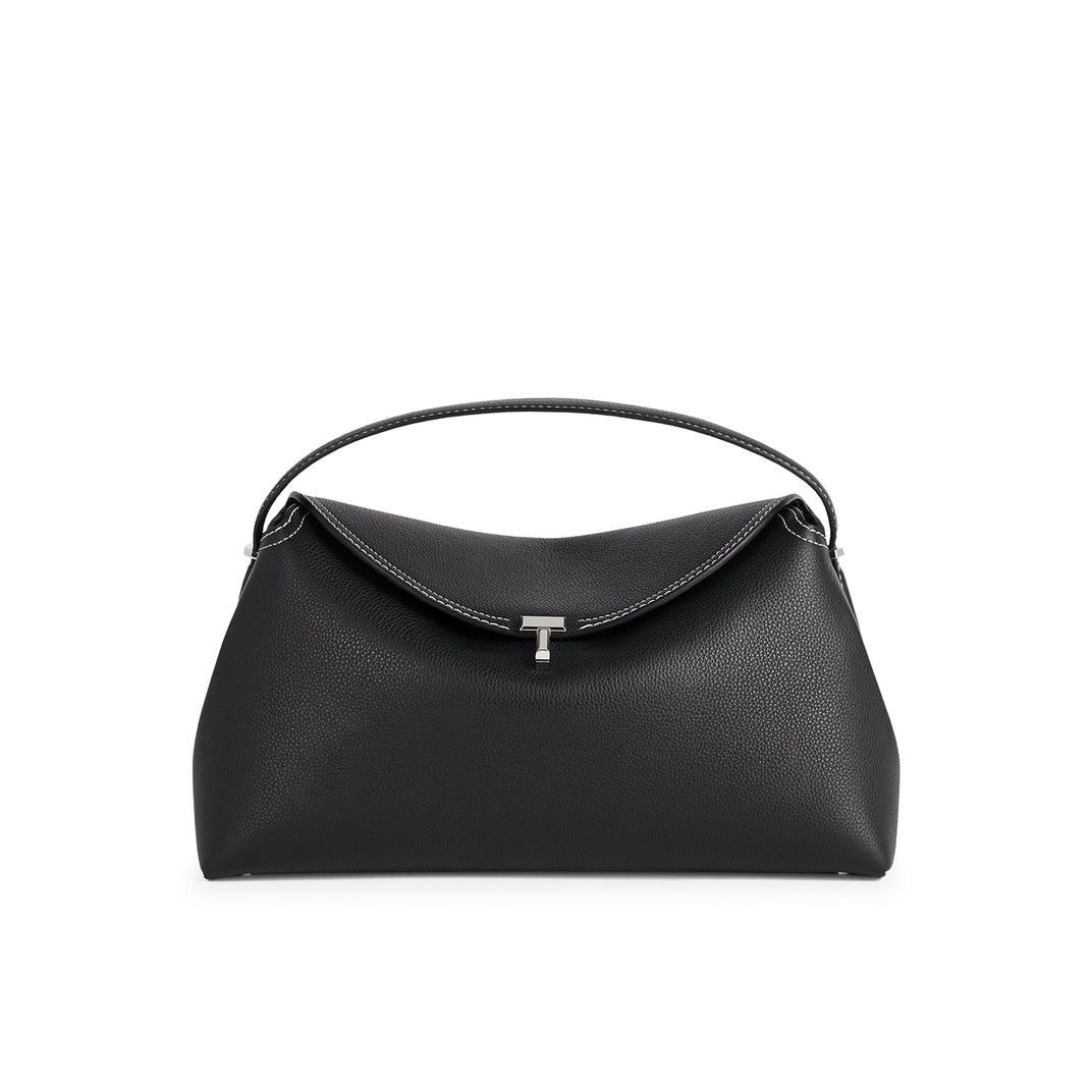 Toteme TOTEME T-Lock Black/Silver Leather Top Handle Bag New Size ONE SIZE - 1 Thumbnail