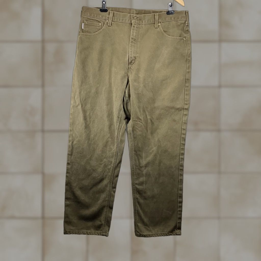 Carhartt VINTAGE Carhartt Pants Mens 40x30 Canvas Olive Workwear 5-Pocket Zipper Carpenter Straight Mens Junior? Size US 40 / EU 56 - 1 Thumbnail