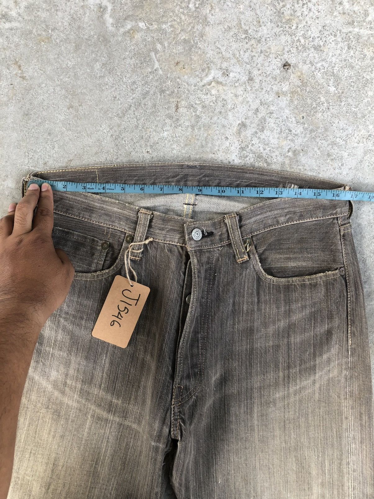 Sugar Cane Vintage Sugarcane Selvedge Denim Distressed Denim Size US 33 - 25 Thumbnail