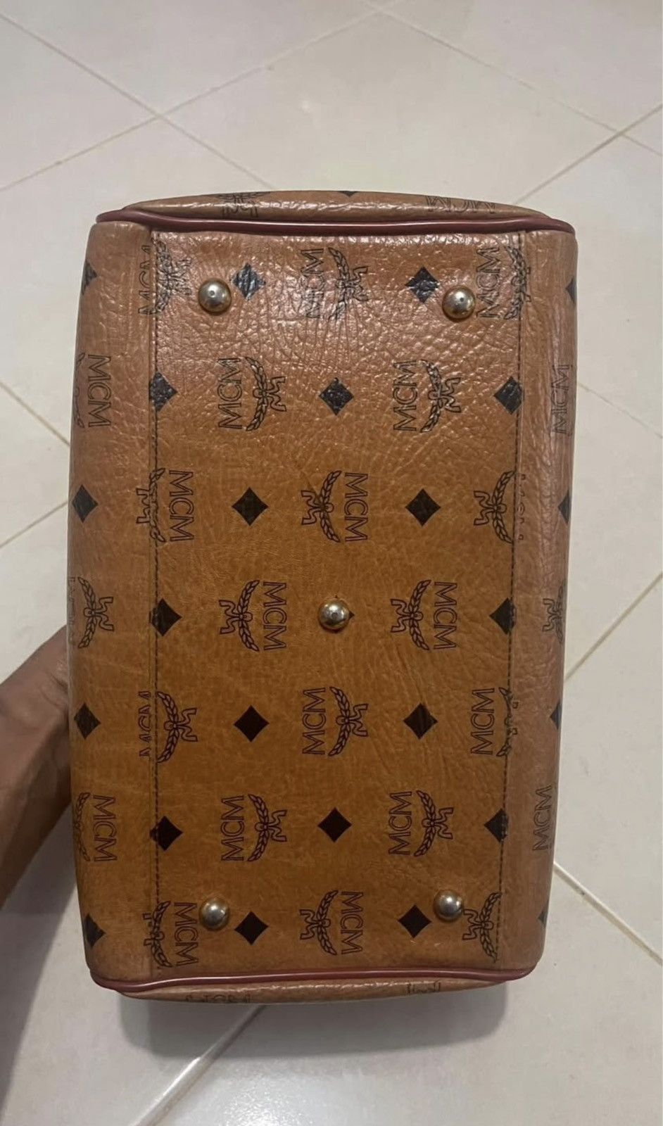 MCM MCM Cognac Monogram Visetos Boston Size ONE SIZE - 3 Thumbnail