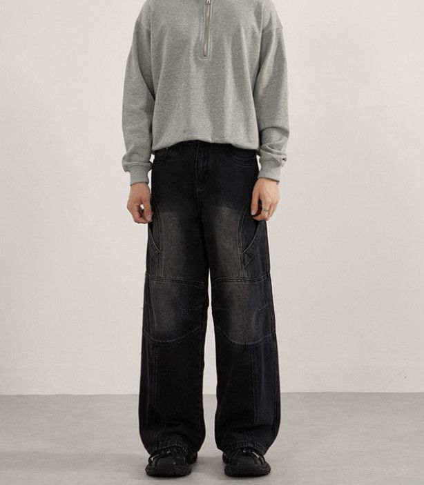 Japanese Brand Men's heavy-duty American straight-leg baggy jeans Size US 32 / EU 48 - 1 Thumbnail