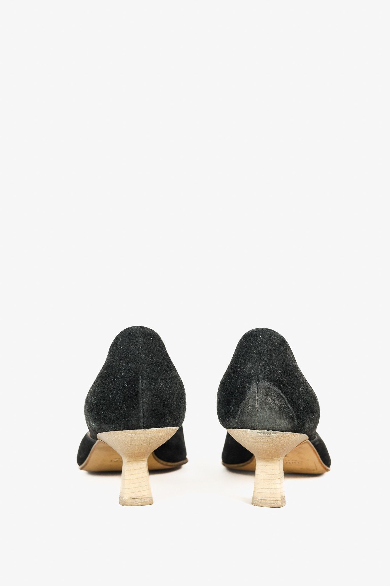 Gucci × Tom Ford Gucci Tom Ford Era Black-Suede Pointed Toe Kitten Heels Size US 7 / IT 37 - 3 Thumbnail