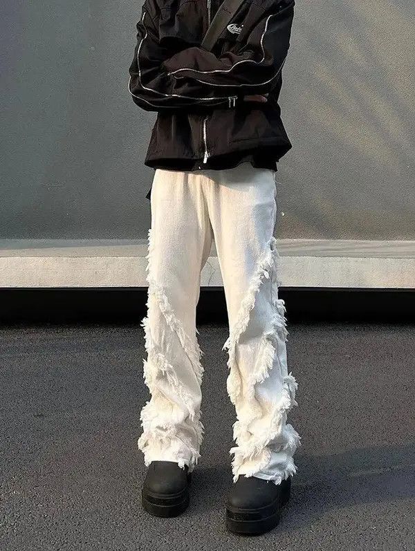 Vintage Opium White Distressed Denim Jeans Size US 30 / EU 46 - 4 Thumbnail