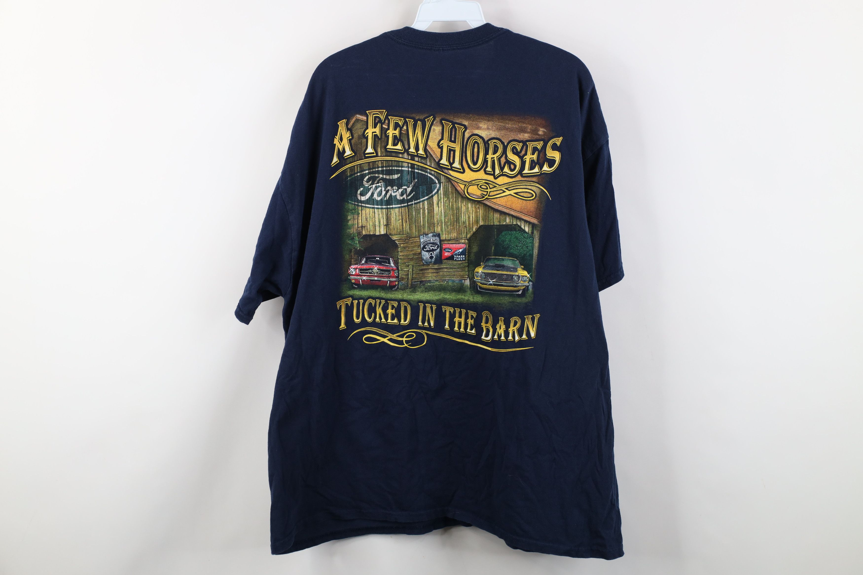 Vintage Vintage Y2K Ford Mustang Horses Tucked In the Barn T-Shirt Size US XXL / EU 58 / 5 - 12 Thumbnail