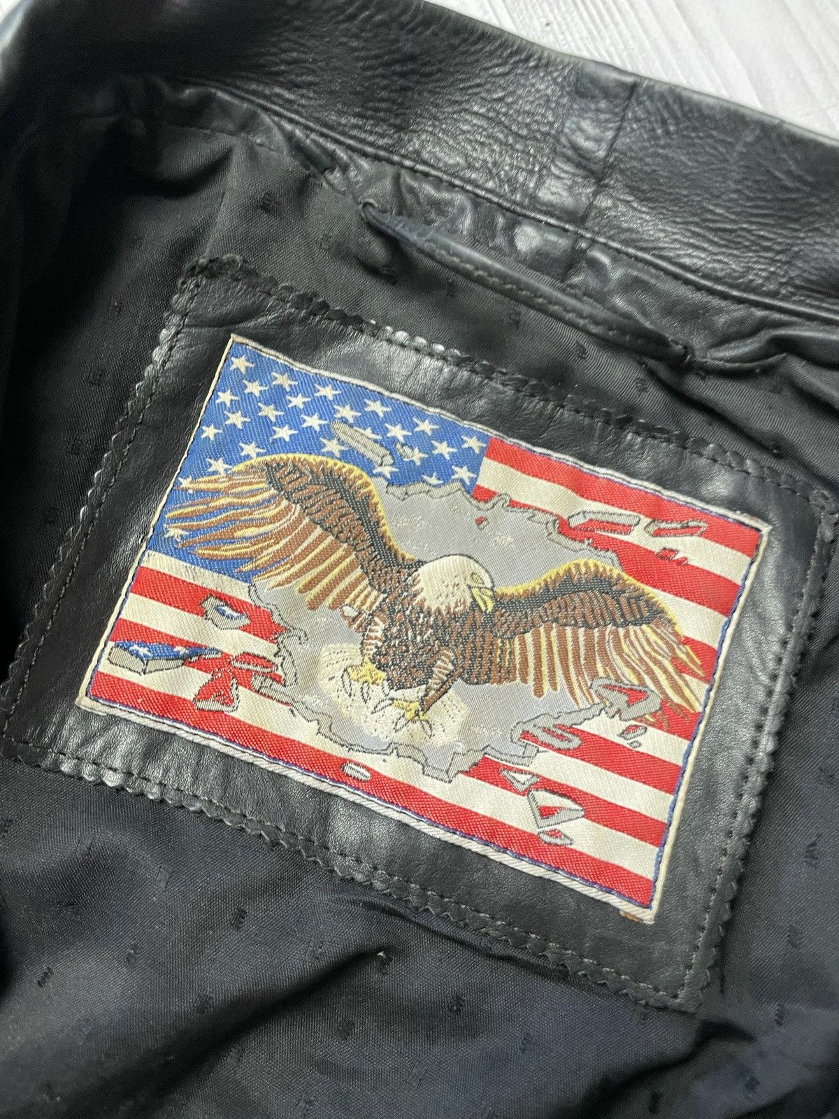 Vintage Vintage Leather Jacket black size S/M logo American Biker Size US M / EU 48-50 / 2 - 3 Thumbnail
