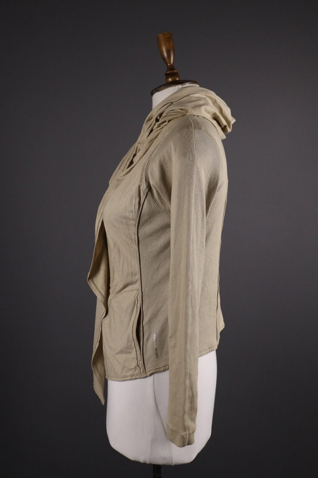 Designer Marc Cain Sport Beige Hooded Shawl Drape Sweater Size M Size M / US 6-8 / IT 42-44 - 4 Thumbnail