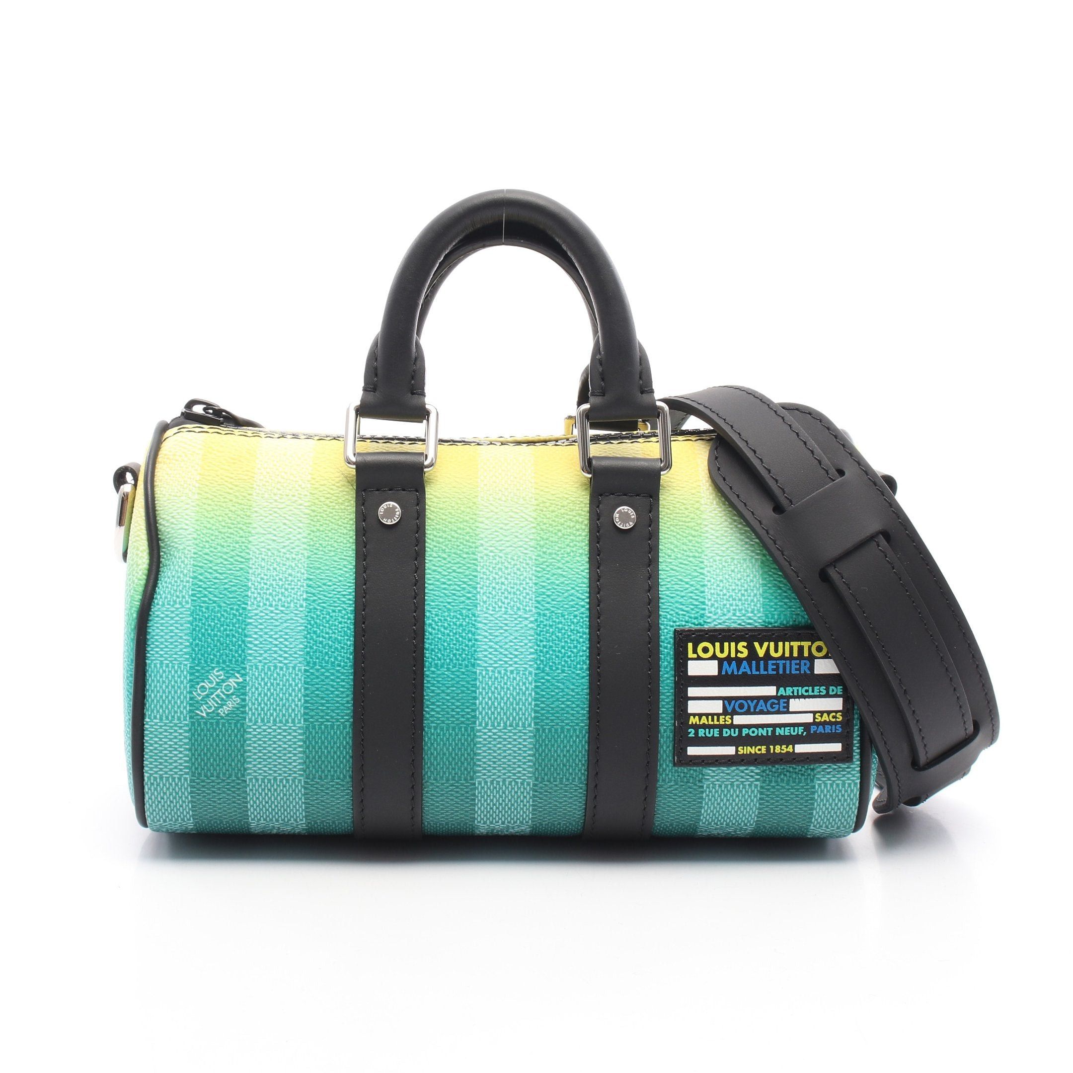 Louis Vuitton Louis Vuitton Keepall Xs Damier Stripe Handbag Leather Green Yellow Black Size ONE SIZE - 1 Thumbnail