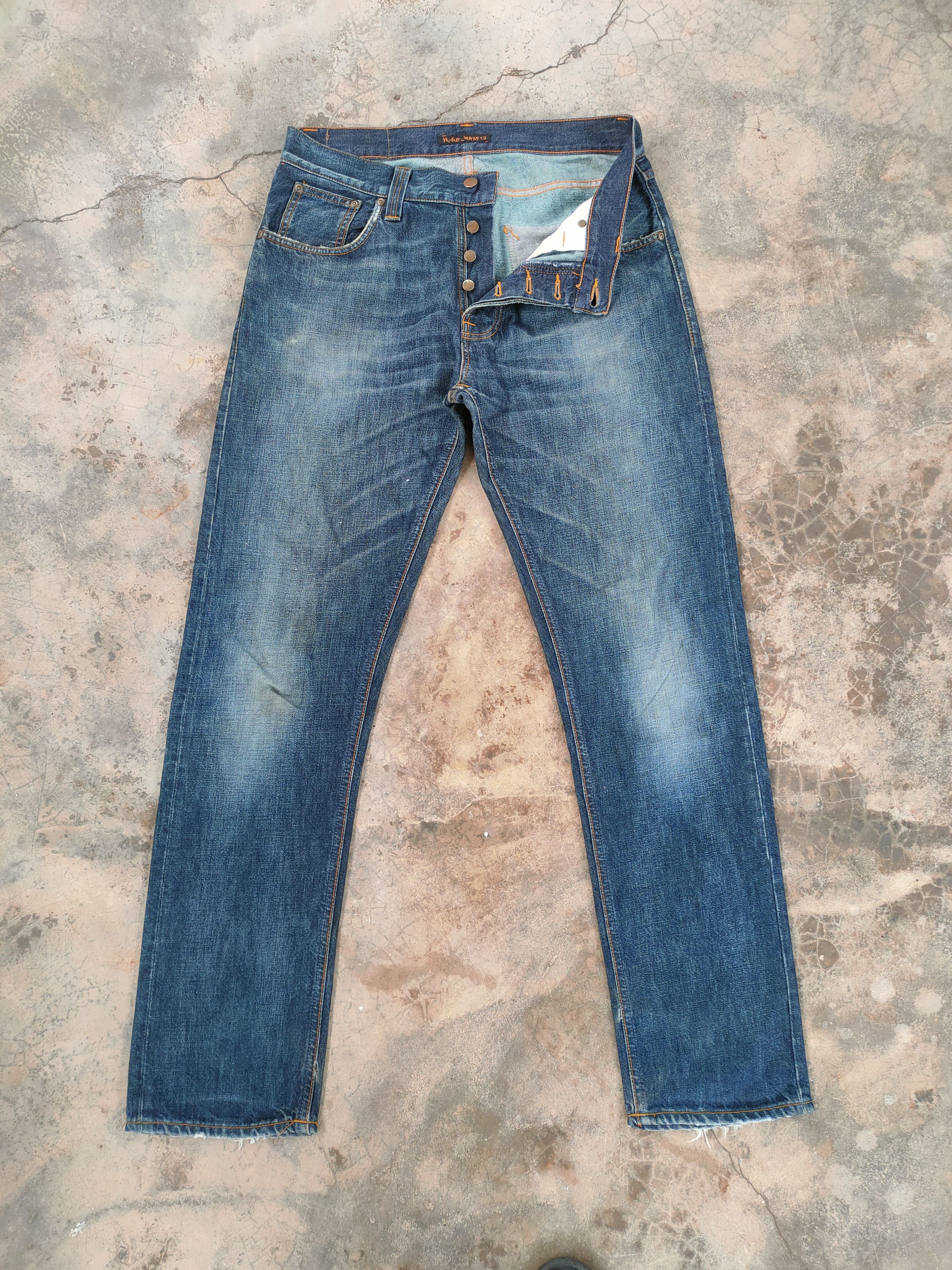 Nudie Jeans W33 VINTAGE NUDIES BUTTONFLY FADED DISTRESSED JEANS PANTS Size US 33 - 1 Thumbnail