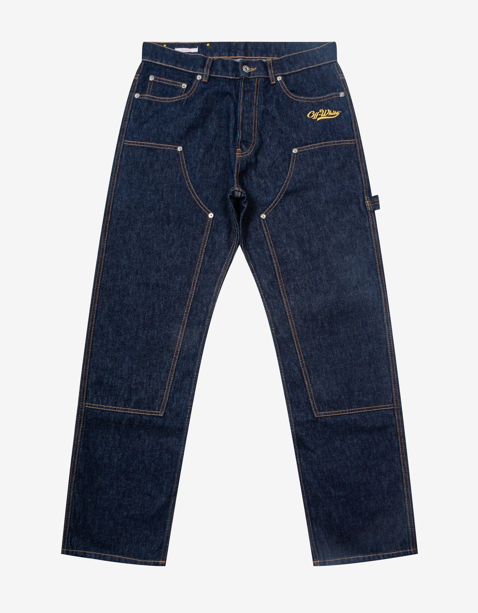 Off-White Off-White Blue Wave Off Skate Carpenter Jeans Size US 31 - 1 Thumbnail