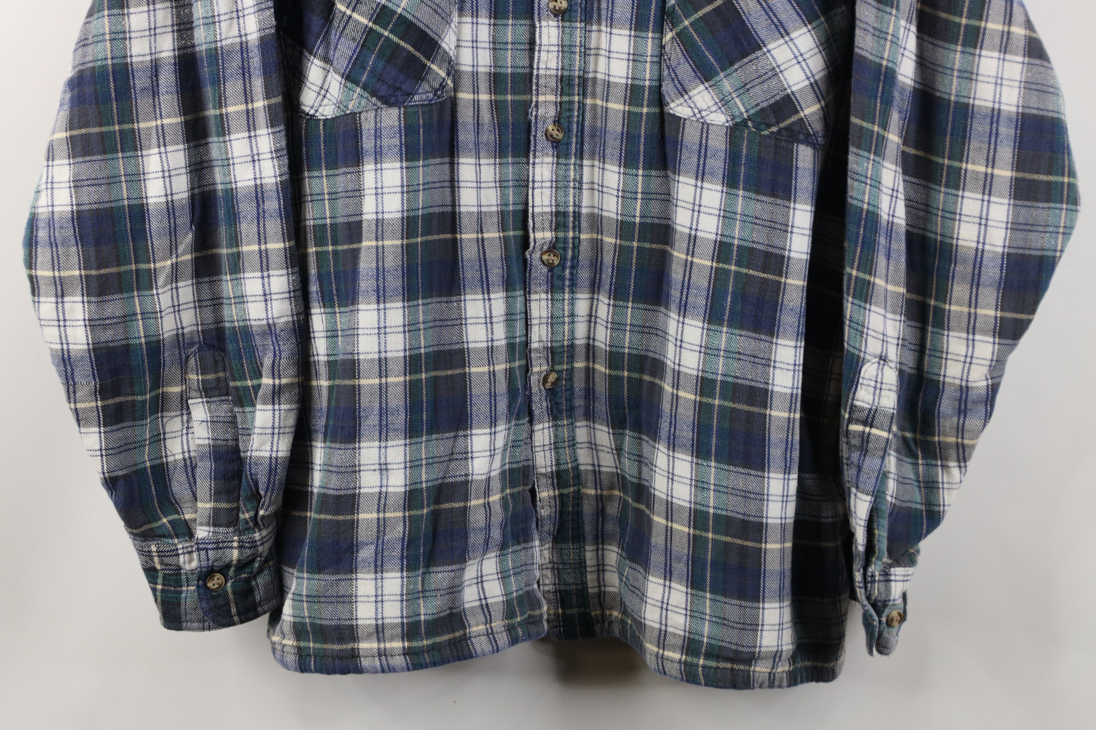 Vintage Vintage 90s Streetwear Knit Lined Flannel Shirt Jacket Size US L / EU 52-54 / 3 - 3 Thumbnail