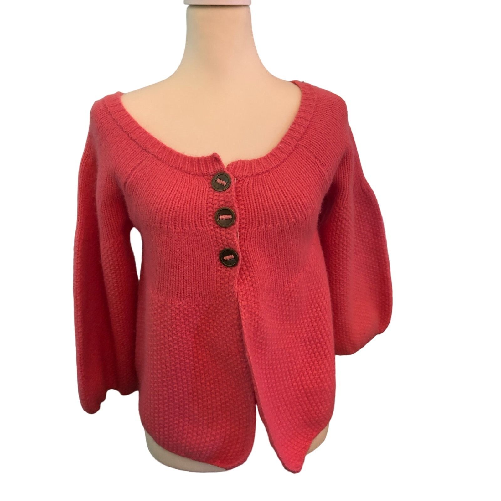Free People Free People Women's Wool Cardigan Sweater Size Medium Pink Size M / US 6-8 / IT 42-44 - 1 Thumbnail