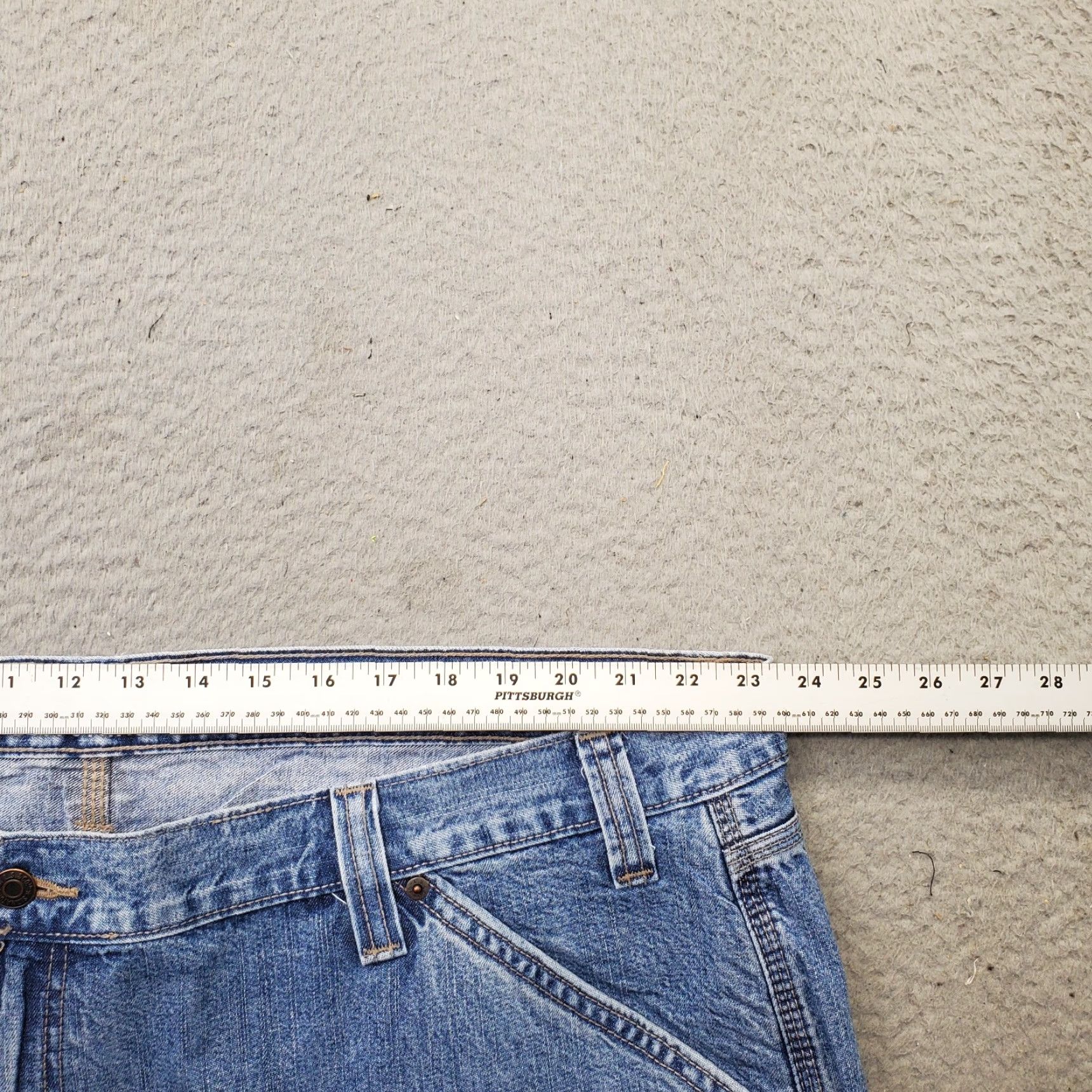 Levi's Levi's Carpenter Jeans Mens 48x30 Blue Denim High Rise Double Stitch Straight Jeans Mens Color Blue 5-Pocket Design Regular Fit Size 48 Mens Size US 32 / EU 48 - 6 Thumbnail