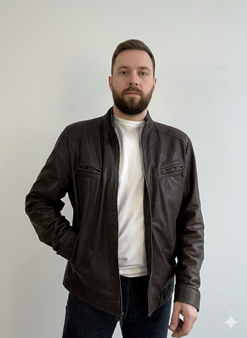 Marlboro Classics Malboro Classics Vintage 90s Brown Leather Jacket Size US XXL / EU 58 / 5 - 2 Thumbnail