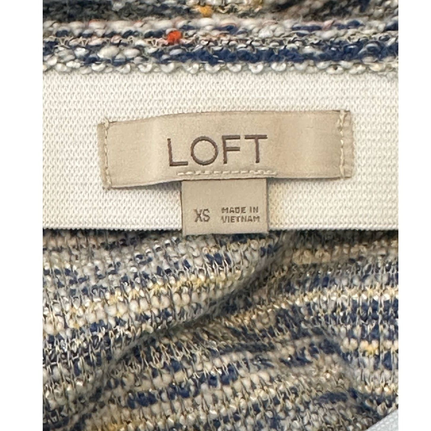 Loft Loft blue tweed lined A line mini pull on skirt size XS Size 27" / US 4 / IT 40 - 3 Thumbnail