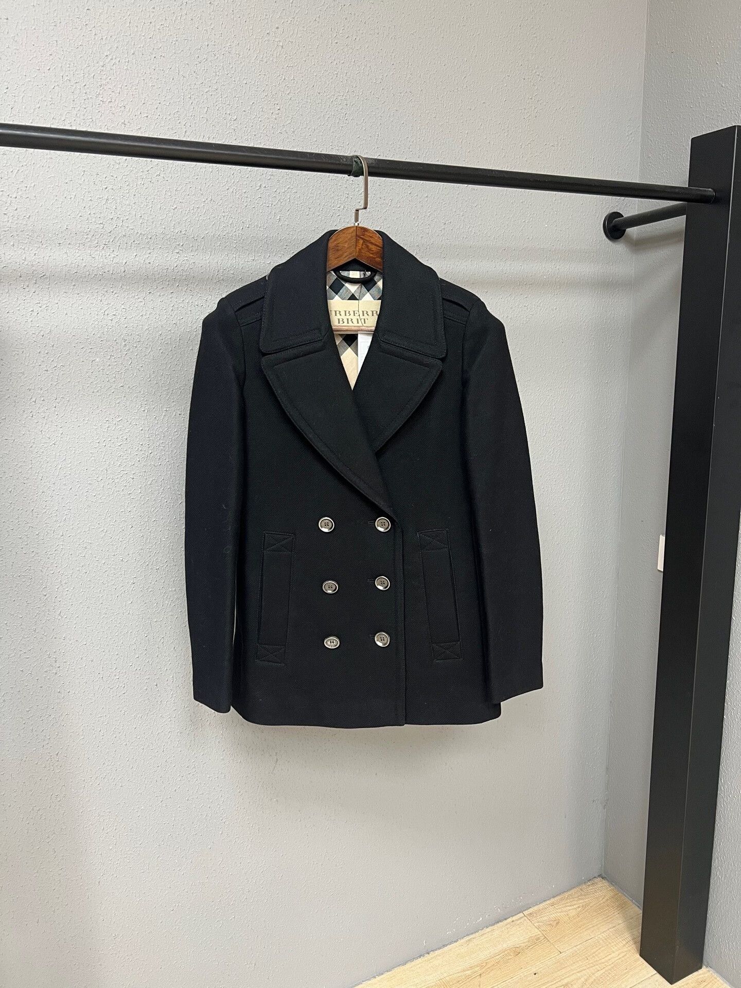 Burberry Burberry Black Double-Breasted Wool Coat Size XS / US 0-2 / IT 36-38 - 1 Thumbnail