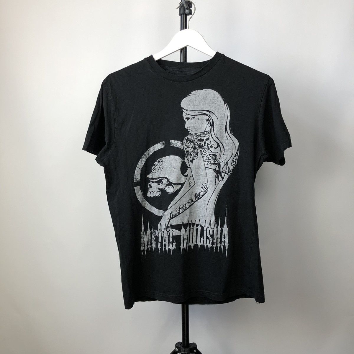 Metal Mulisha × Vintage Crazy Y2K Faded Metal Mulisha Shoulder Skull Graphic Tee Size US M / EU 48-50 / 2 - 1 Thumbnail