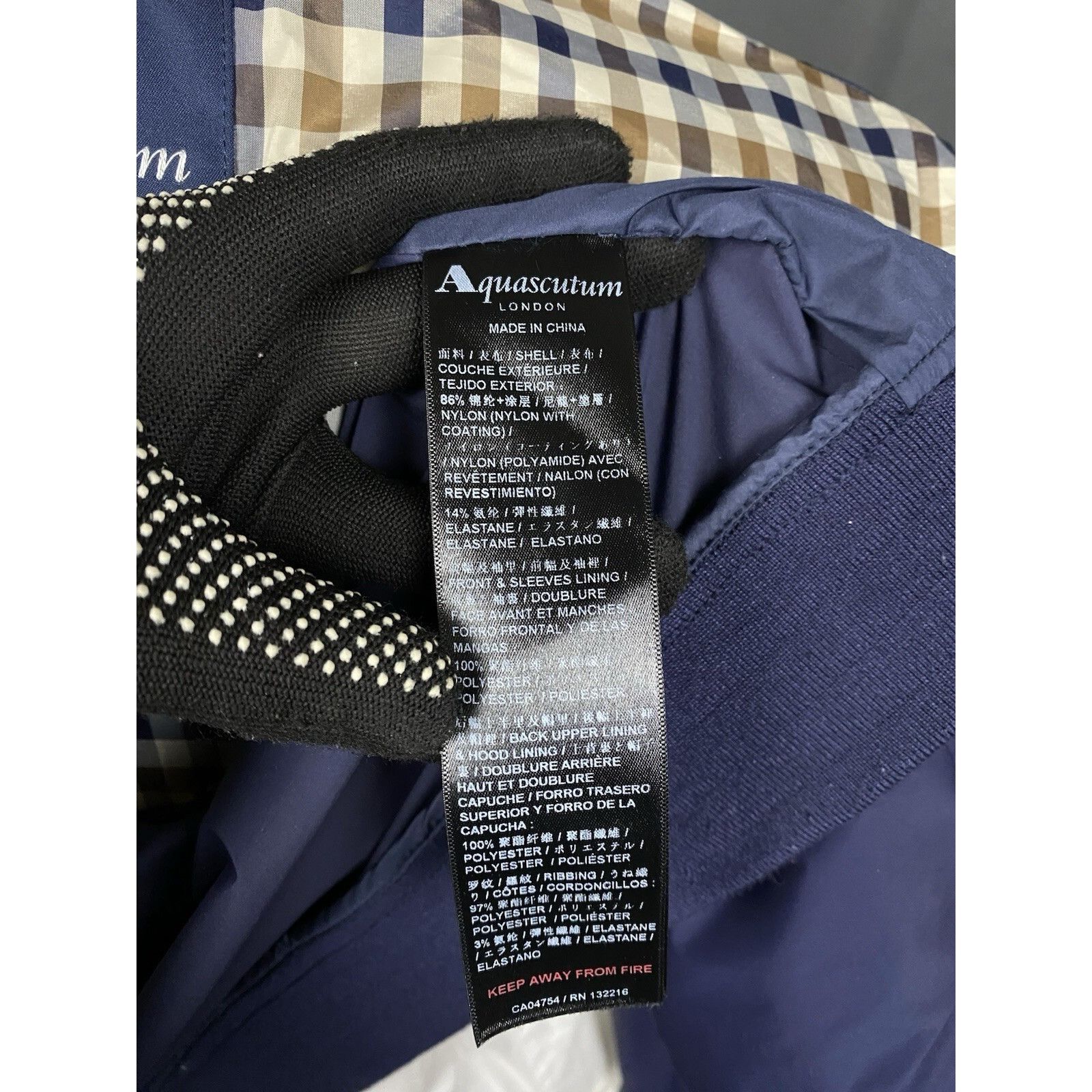 Aquascutum Aquascutum Check Men's Blue Windbreaker Jacket Size L Size US L / EU 52-54 / 3 - 12 Thumbnail