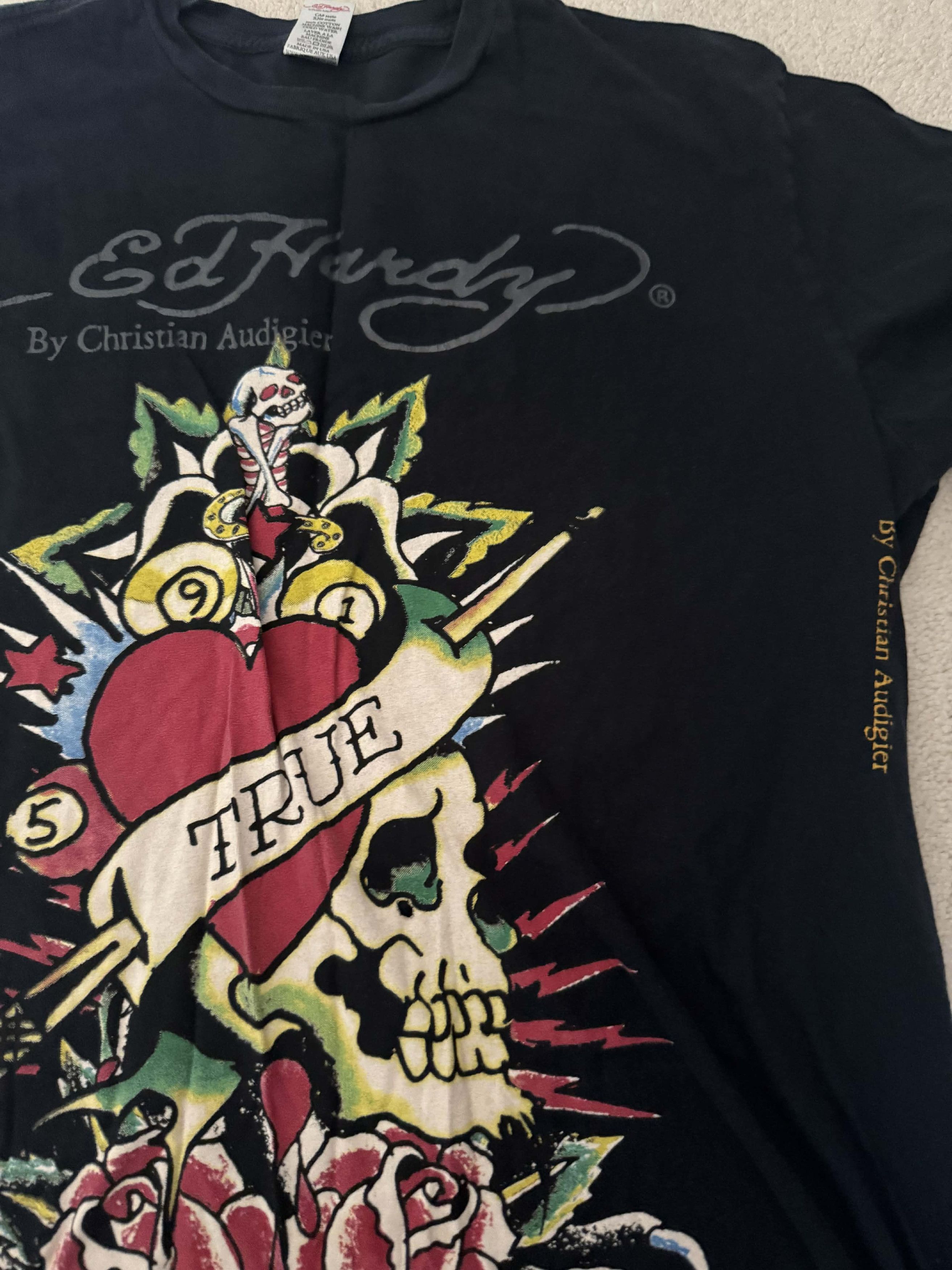 Ed Hardy Ed Hardy Black Graphic Tee (Y2K) Size US M / EU 48-50 / 2 - 2 Thumbnail