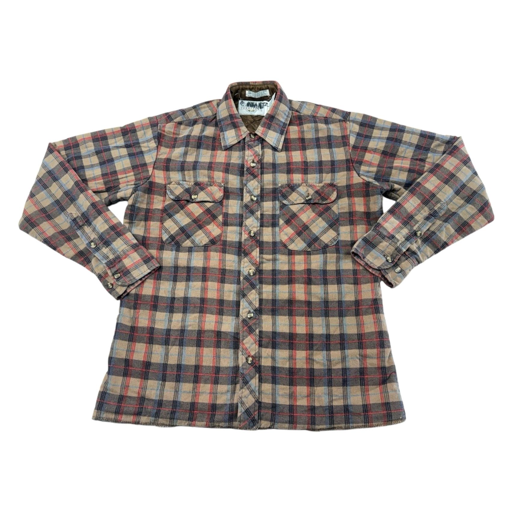Vintage VTG Northwest Territory Shacket Mens Medium Brown Plaid Flannel Quilted Lined Jacket Size US M / EU 48-50 / 2 - 2 Thumbnail