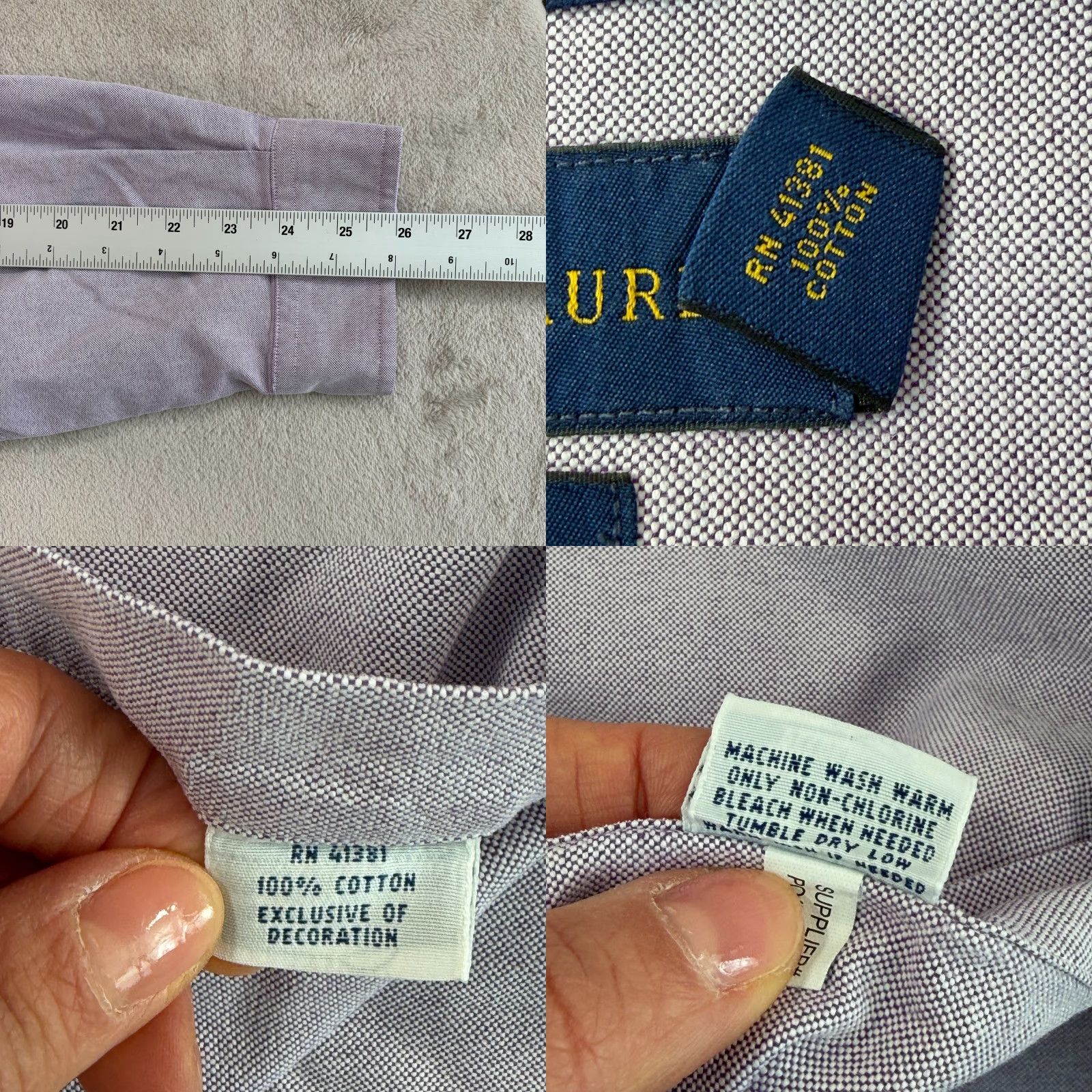 Polo Ralph Lauren Polo Ralph Lauren Classic Fit Oxford Shirt Men 2XL Lavender Purple Button-Up Solid Long Sleeve Casual Travel Ready Mens Size US XXL / EU 58 / 5 - 8 Thumbnail